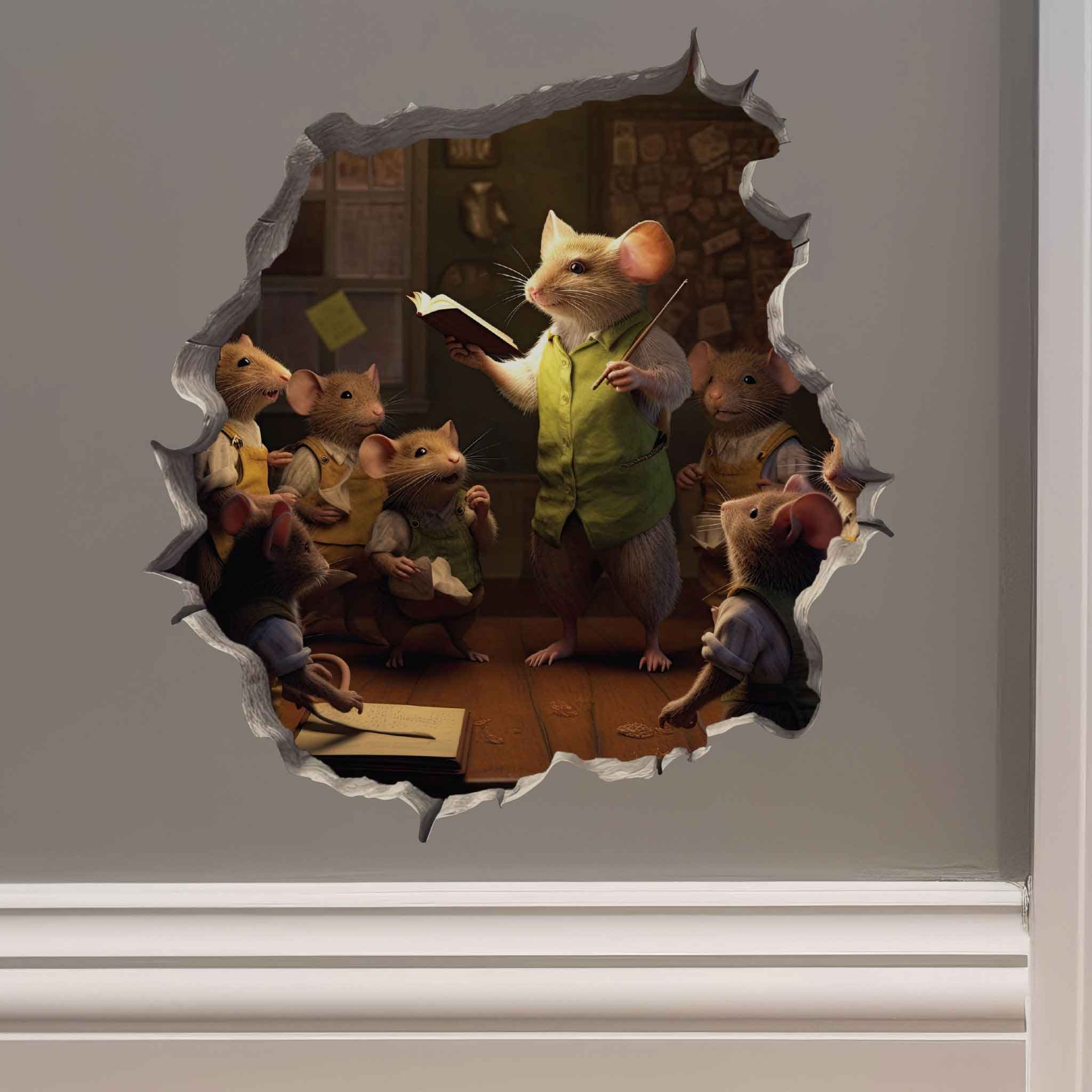 Male Teacher Mouse Hole Decal - My Wonderful Walls