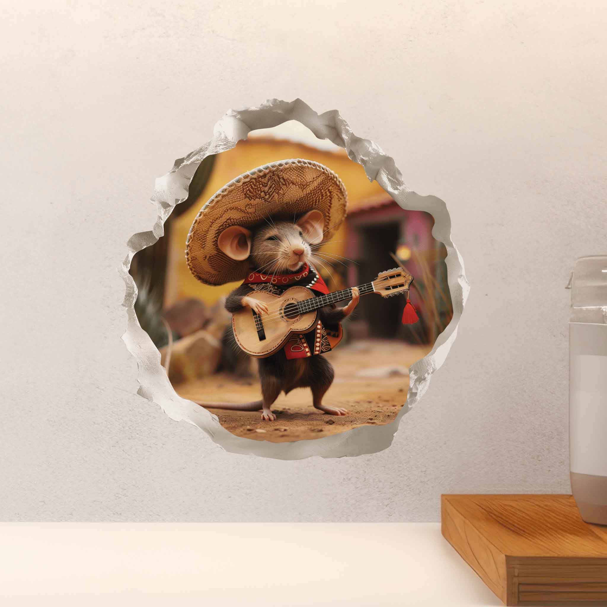 Mexican Mariachi Mouse Hole Decal - My Wonderful Walls