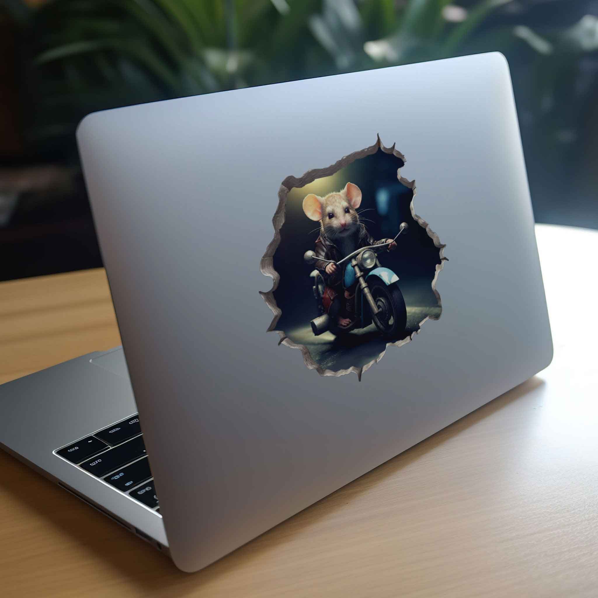 Motorcycle Mouse Hole Decal - My Wonderful Walls