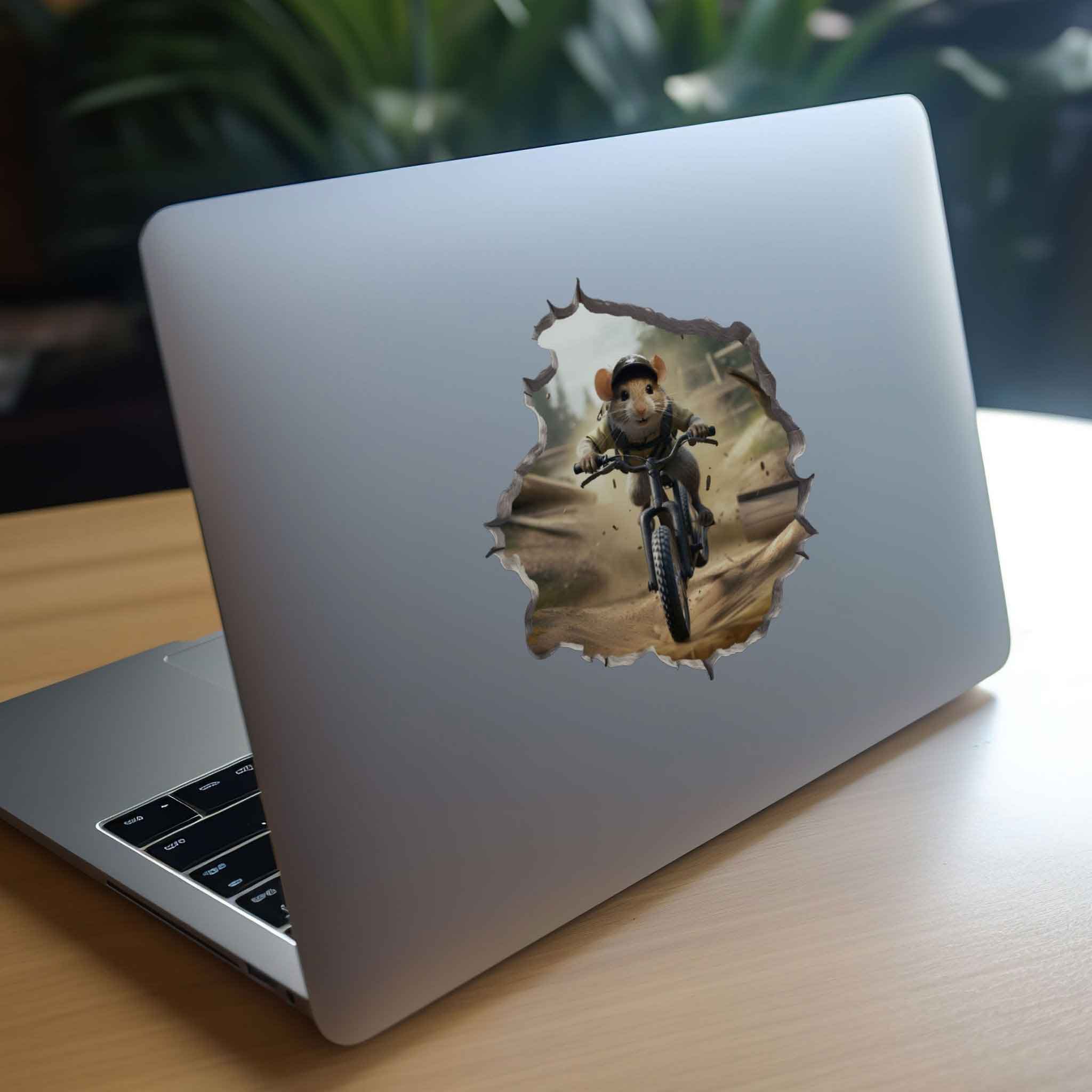 Mountain Biking Mouse Hole Decal - My Wonderful Walls