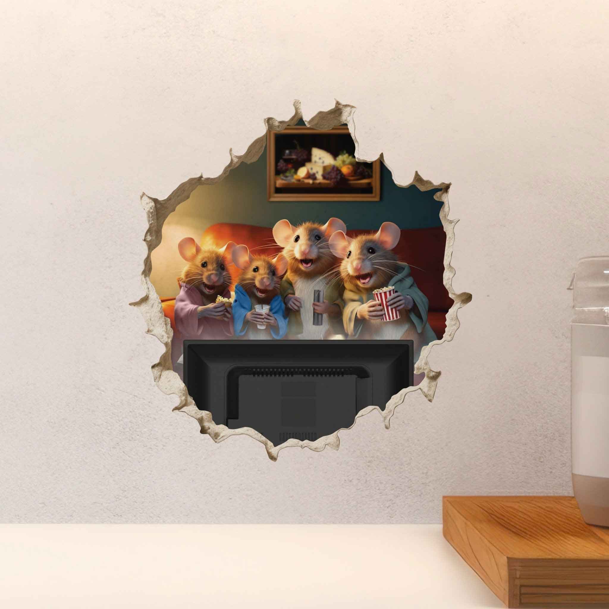 Movie Night Mouse Hole Decal - My Wonderful Walls