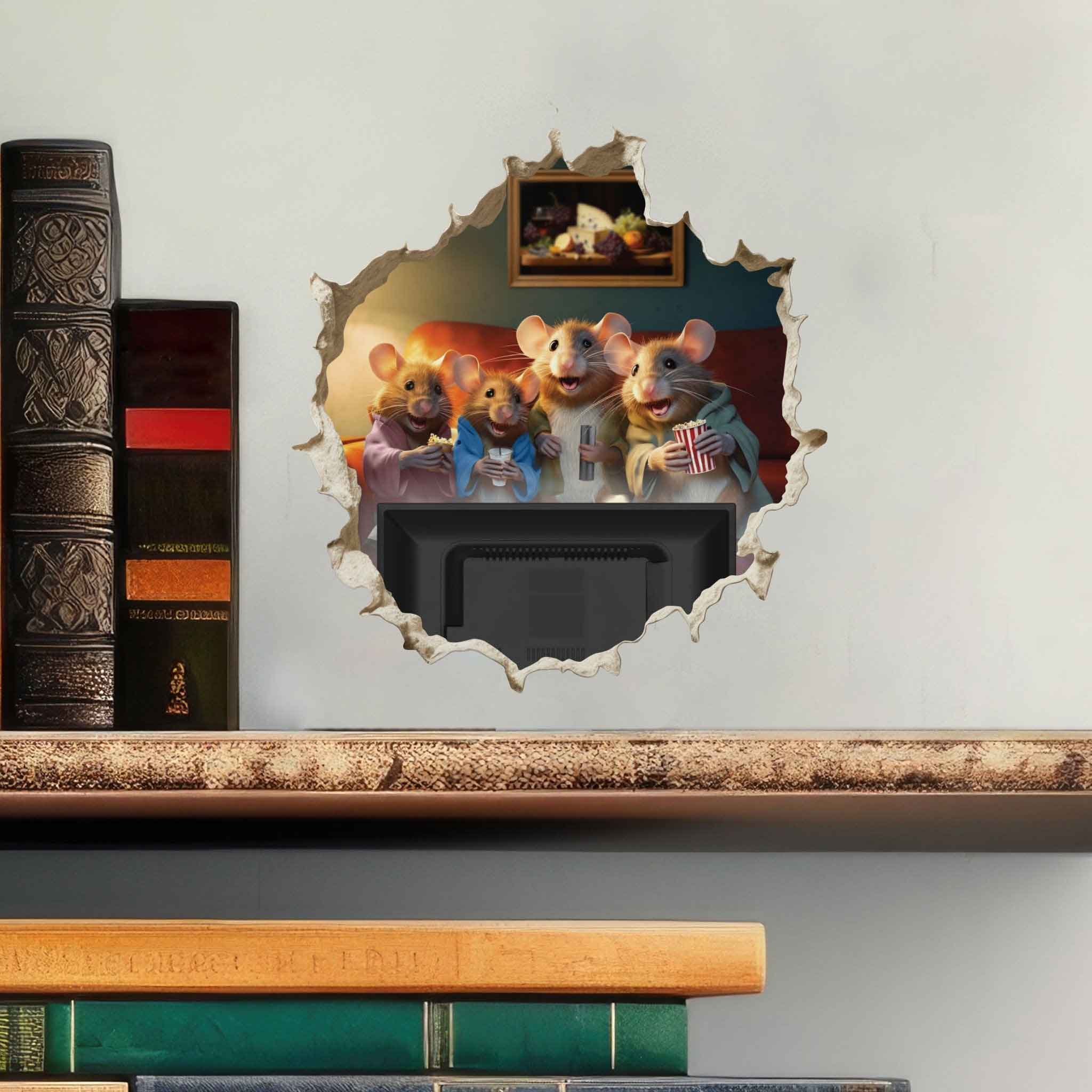 Movie Night Mouse Hole Decal - My Wonderful Walls