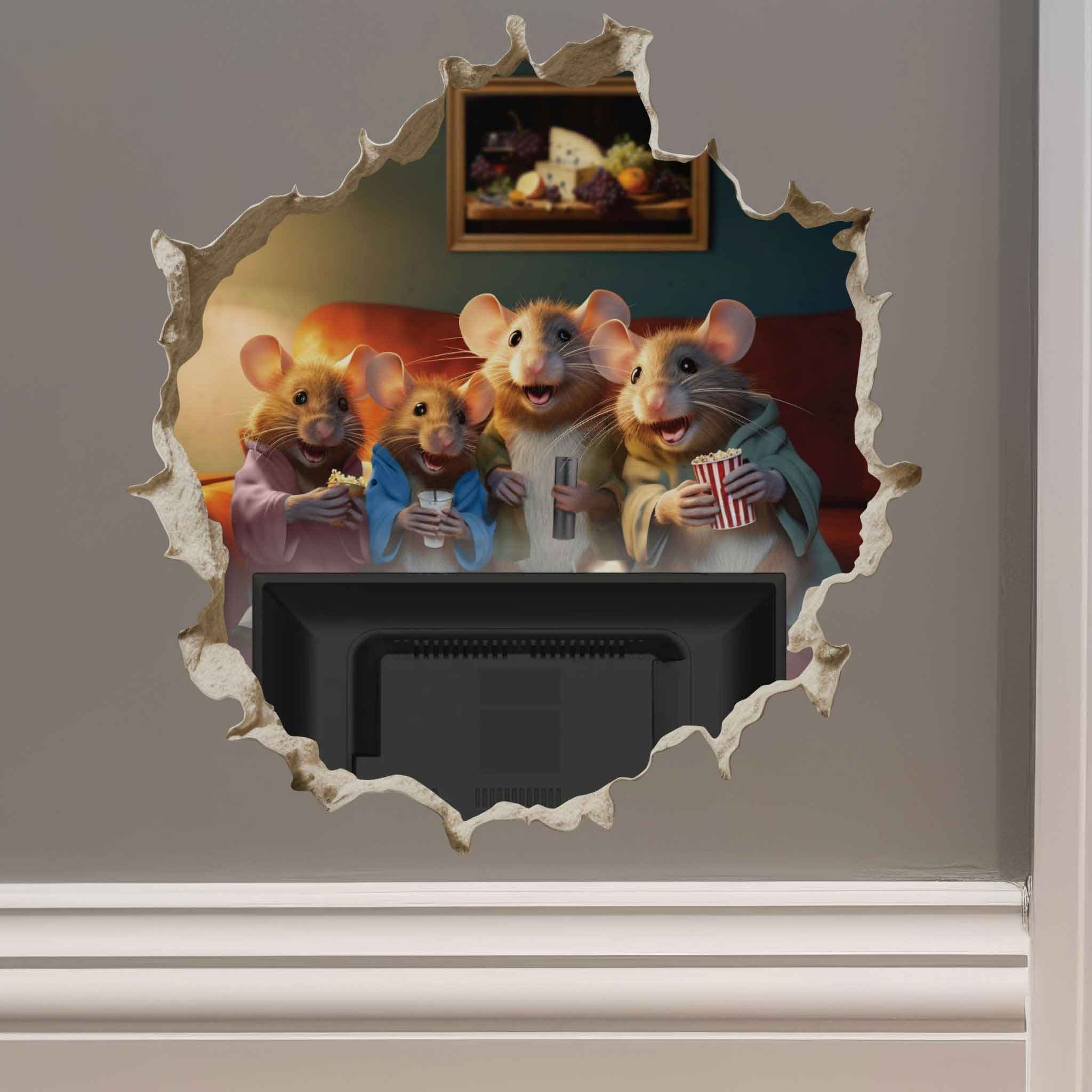 Movie Night Mouse Hole Decal - My Wonderful Walls
