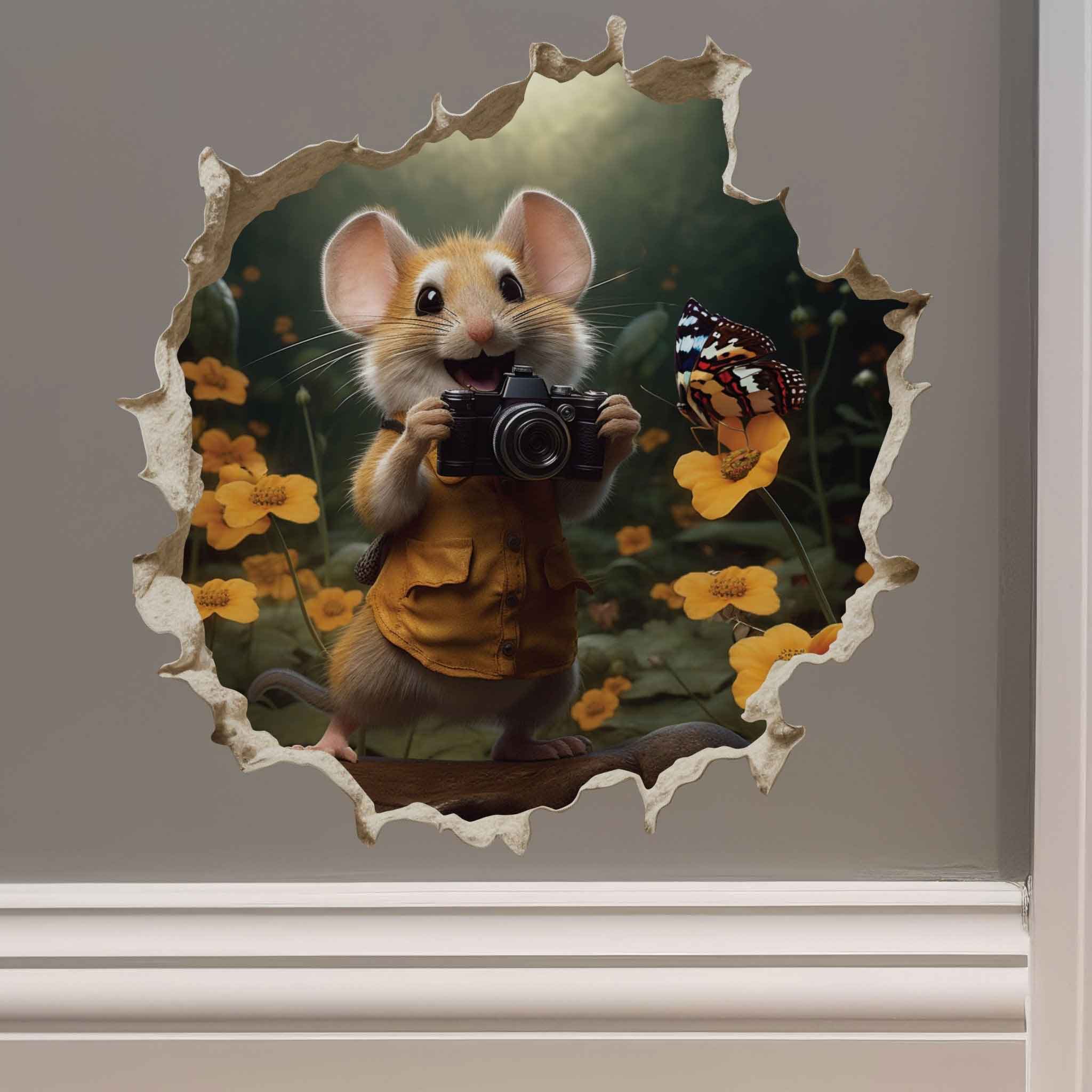 Photographer Mouse Hole Decal - My Wonderful Walls