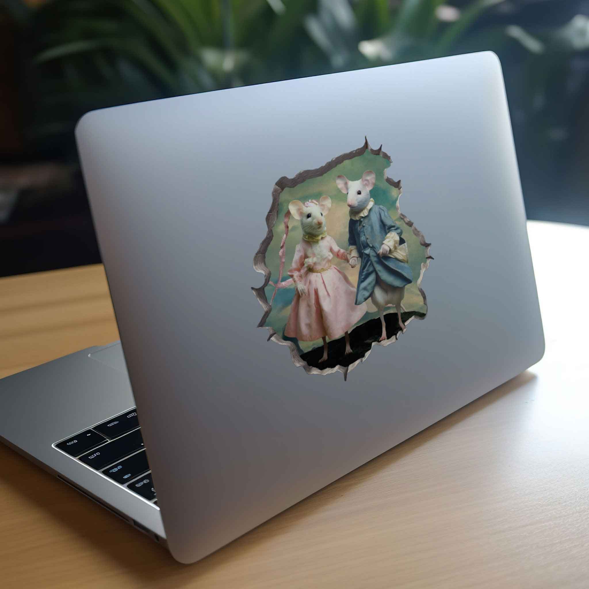 Pinkie and Blue Boy Mouse Hole Decal - My Wonderful Walls