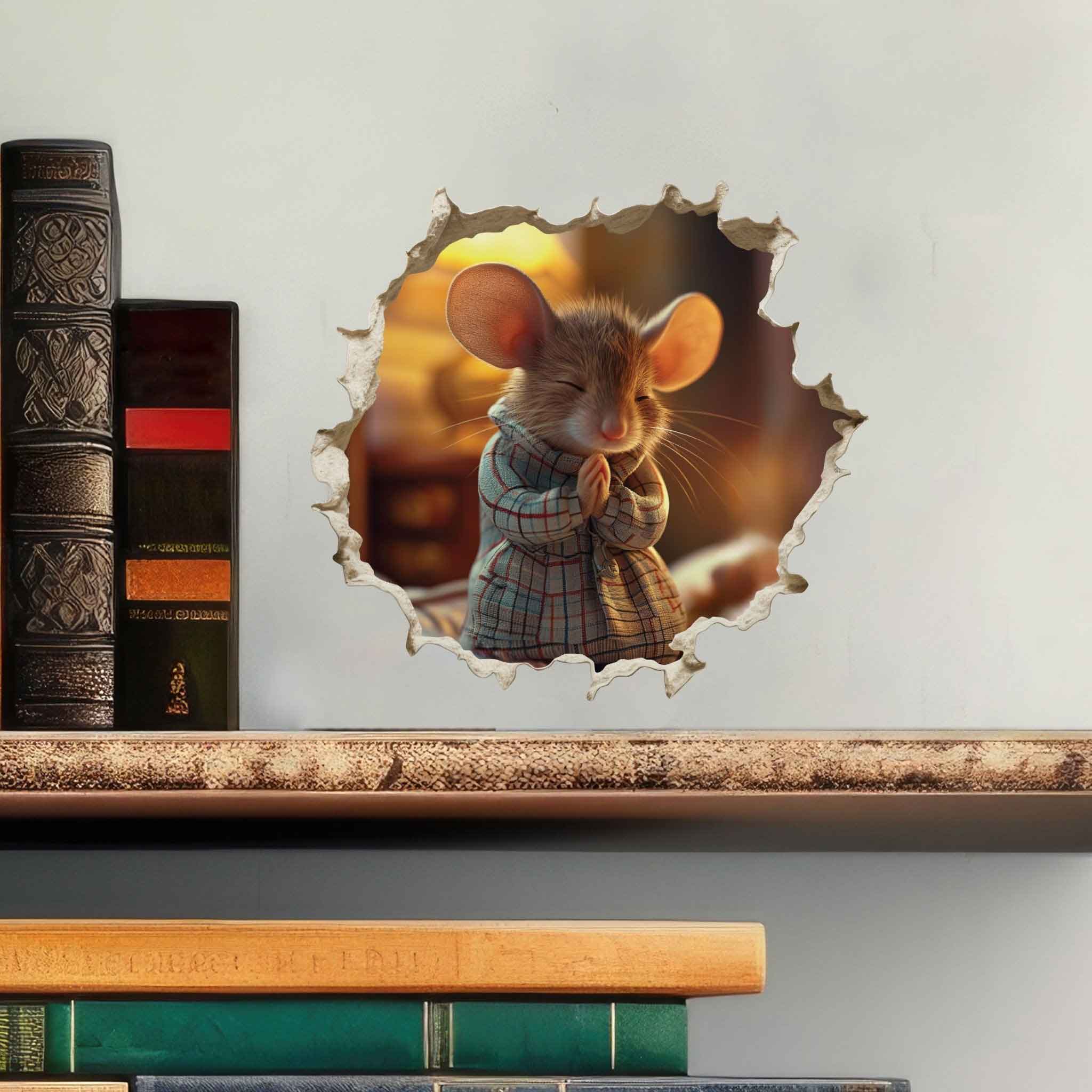 Praying Mouse Hole Decal - My Wonderful Walls