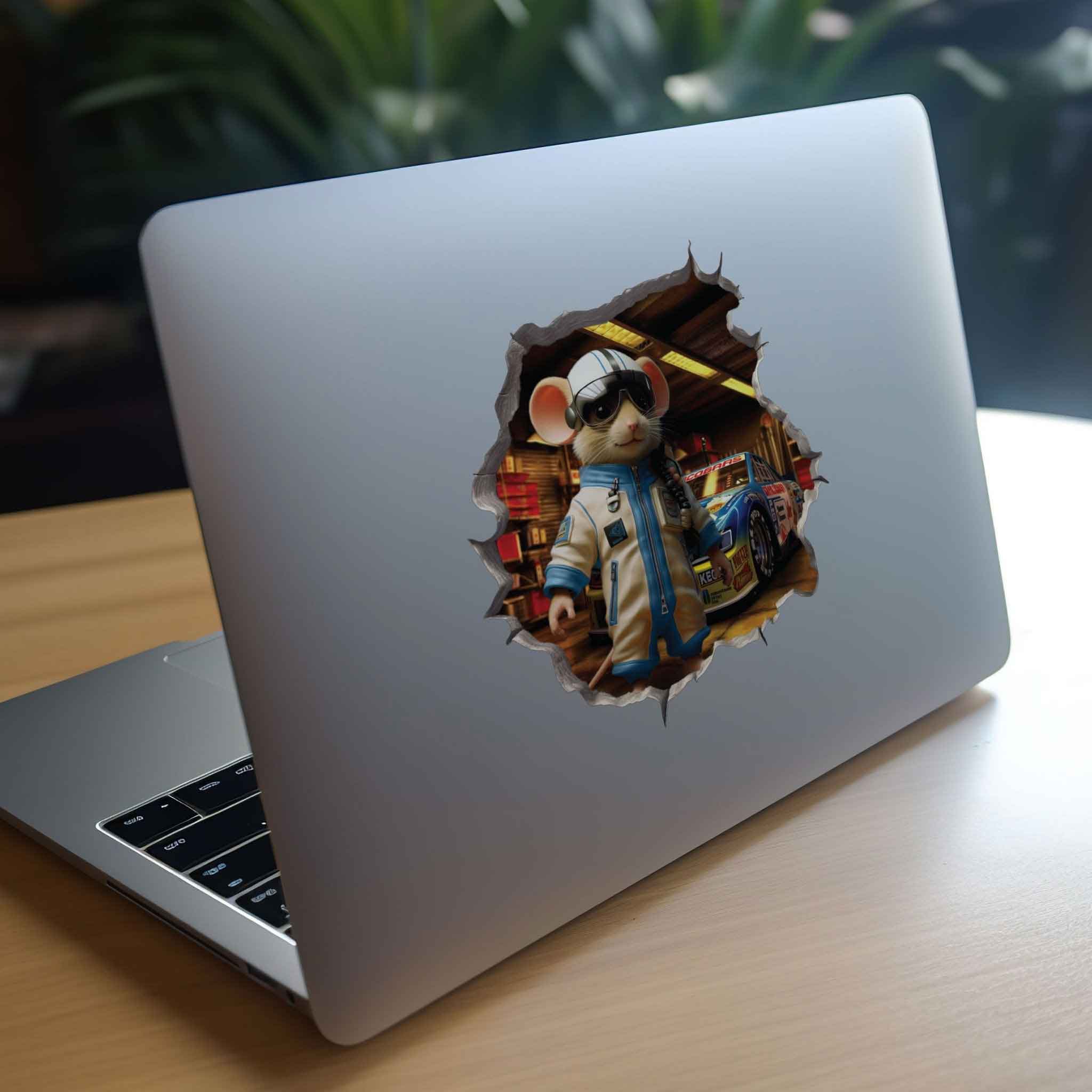 Race Car Driver Mouse Hole Decal - My Wonderful Walls
