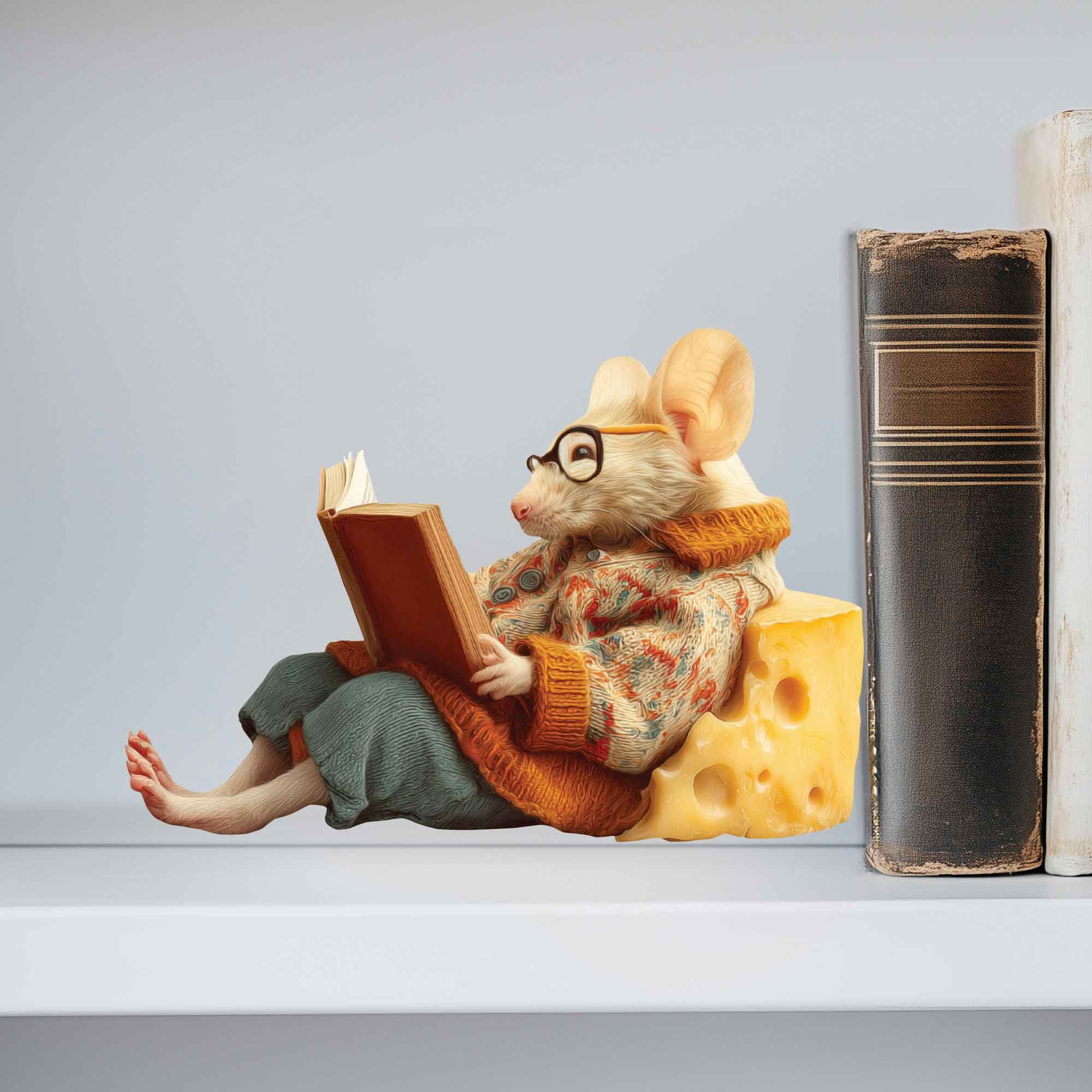 Reading Cheese Mouse Decal - My Wonderful Walls
