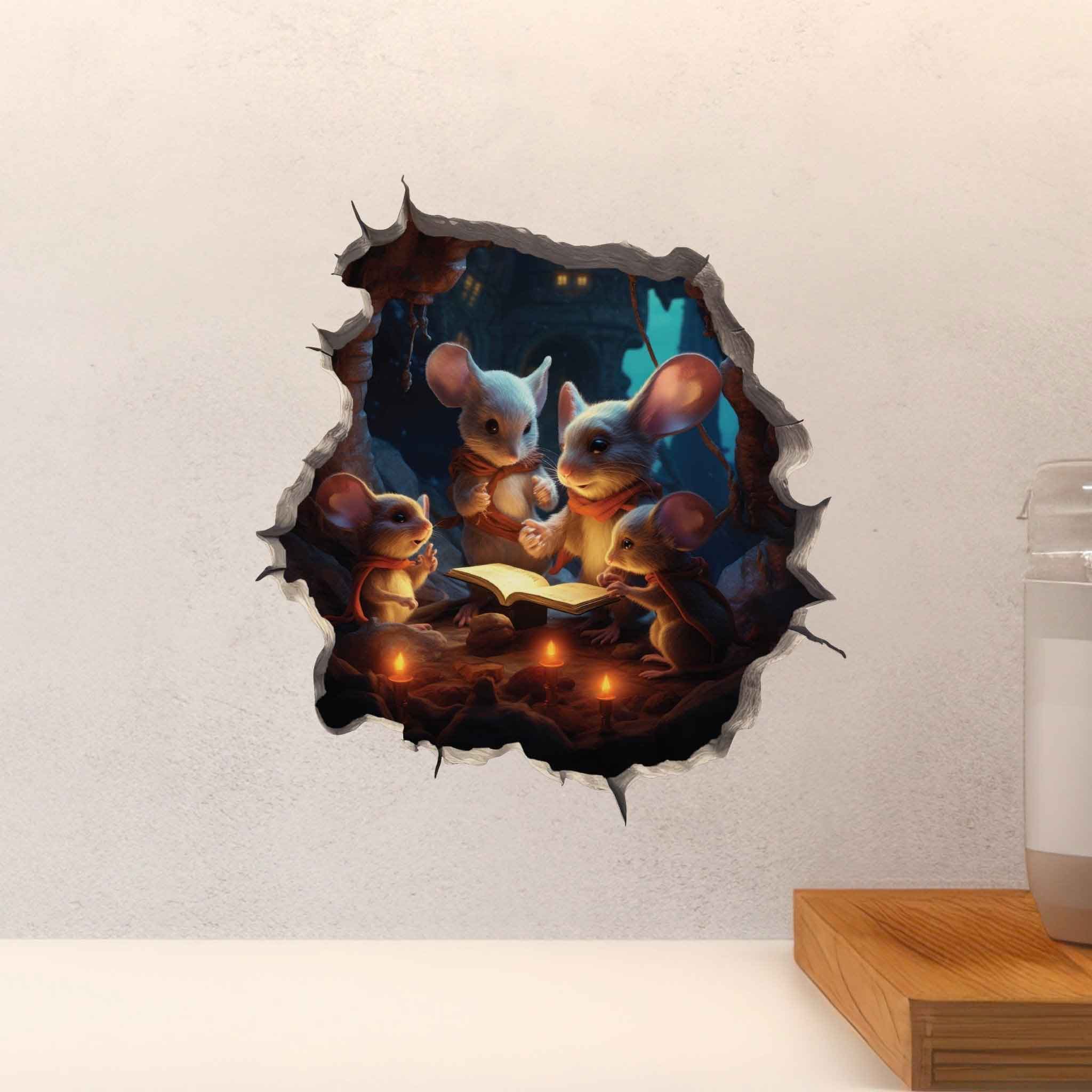 Reading Family Mouse Hole Decal - My Wonderful Walls