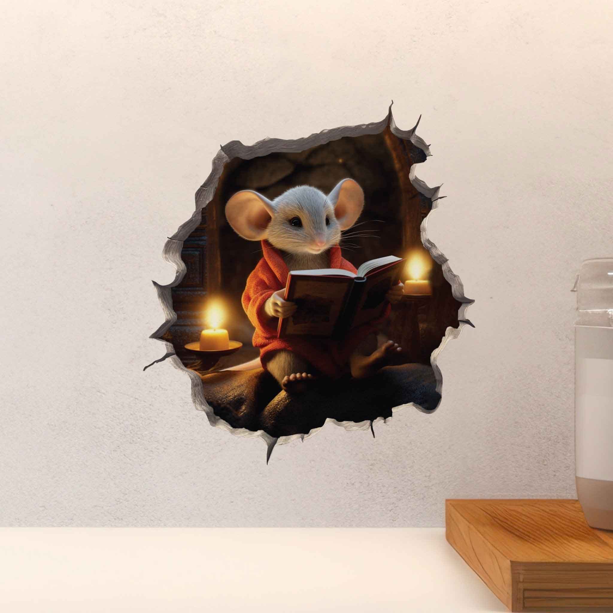 Reading Mouse Hole Decal - My Wonderful Walls