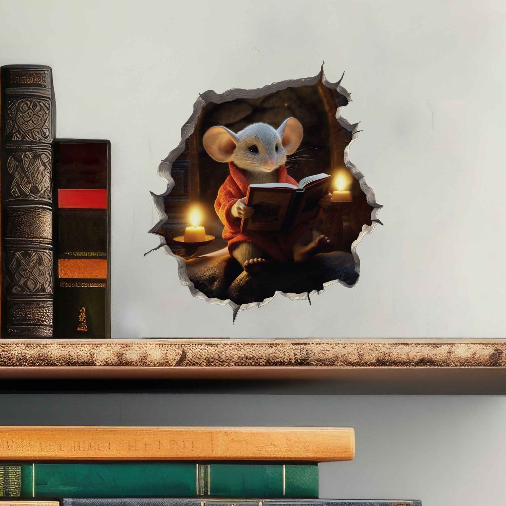Reading Mouse Hole Decal - My Wonderful Walls