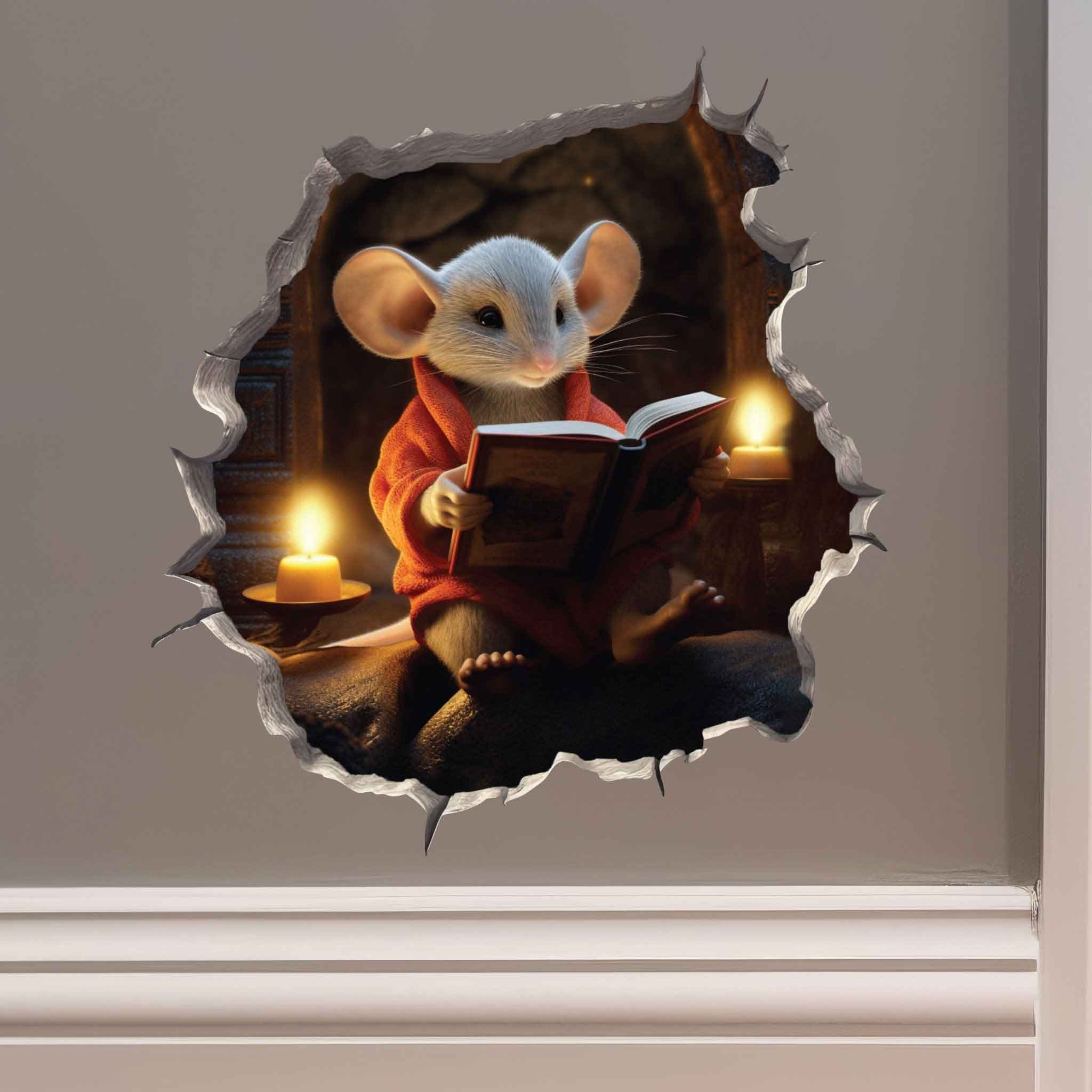 Reading Mouse Hole Decal - My Wonderful Walls