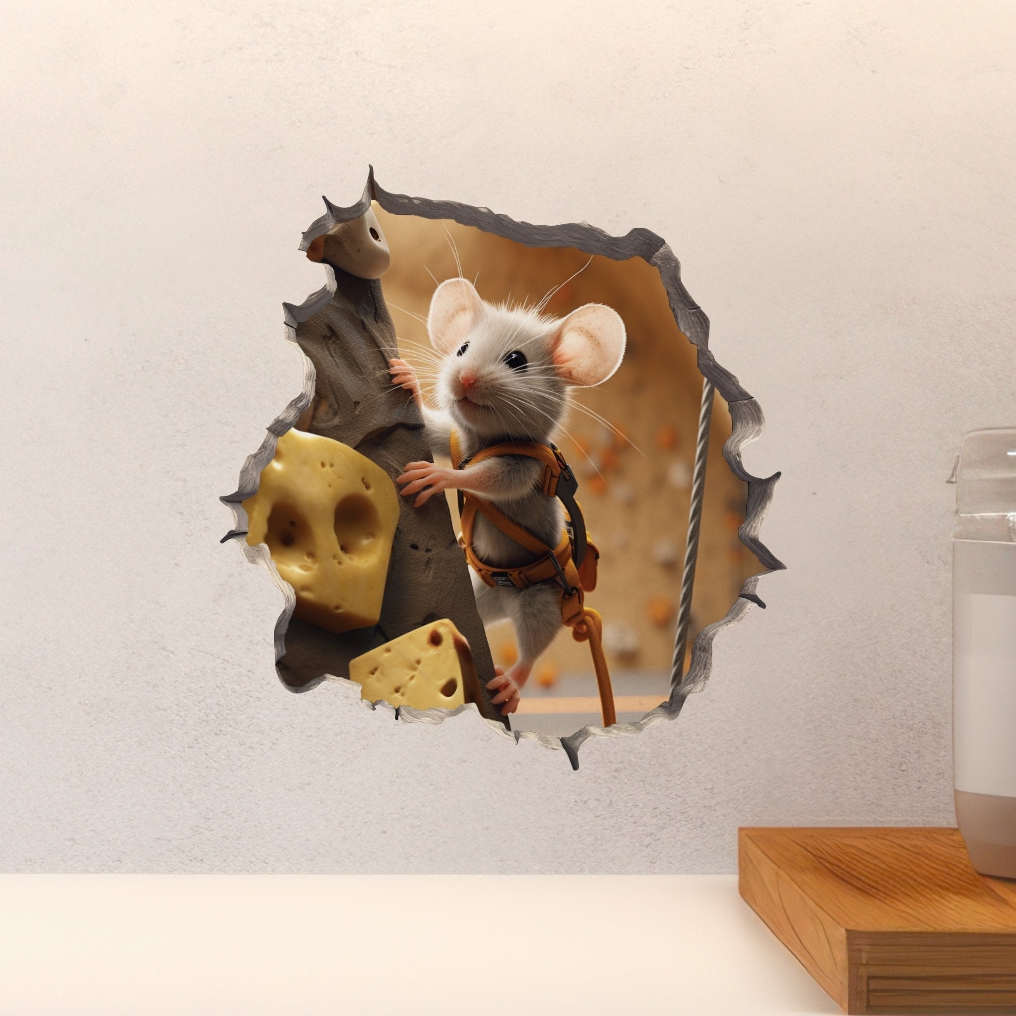 Rock Climber Mouse Hole Decal - My Wonderful Walls