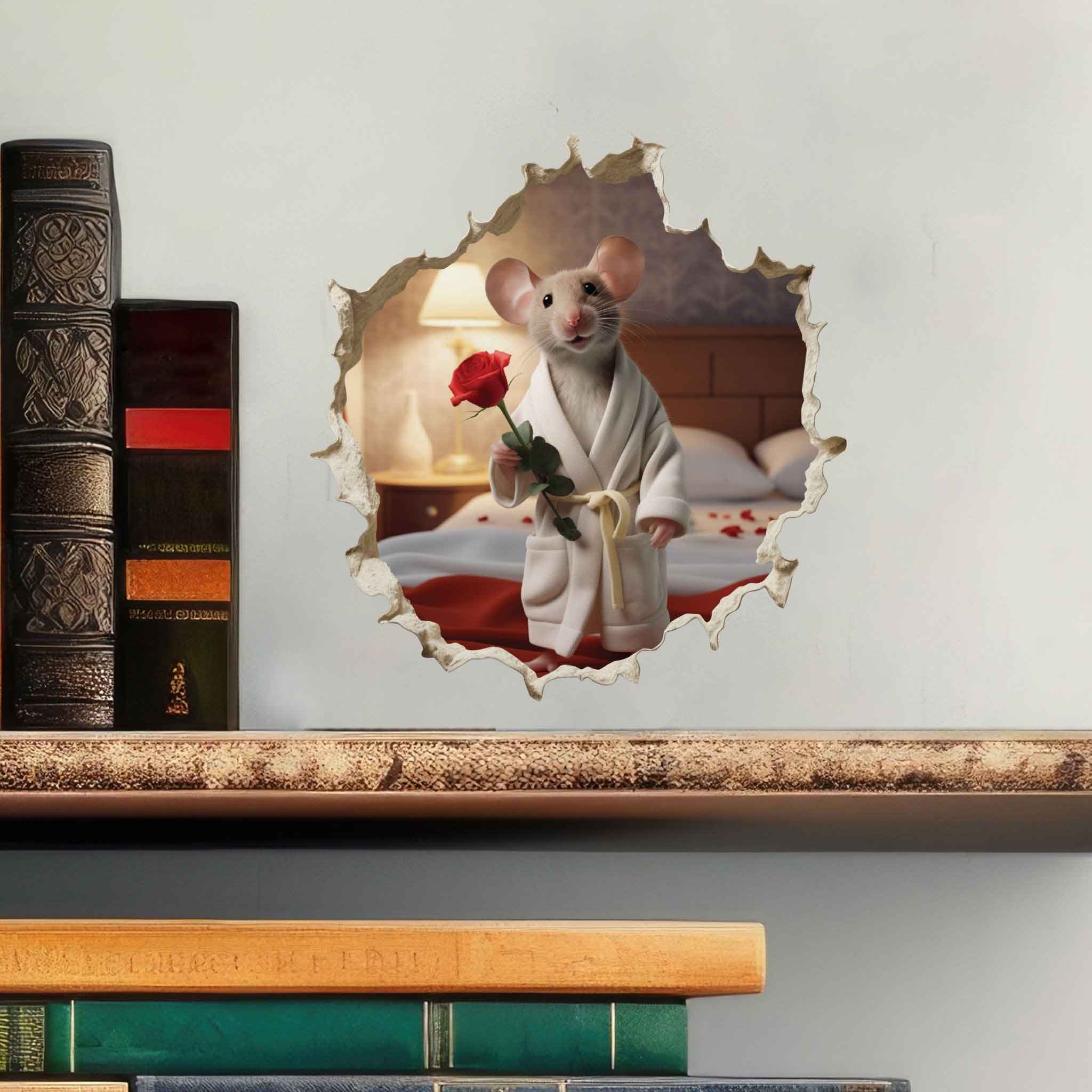 Romantic Rodent Mouse Hole Decal - My Wonderful Walls