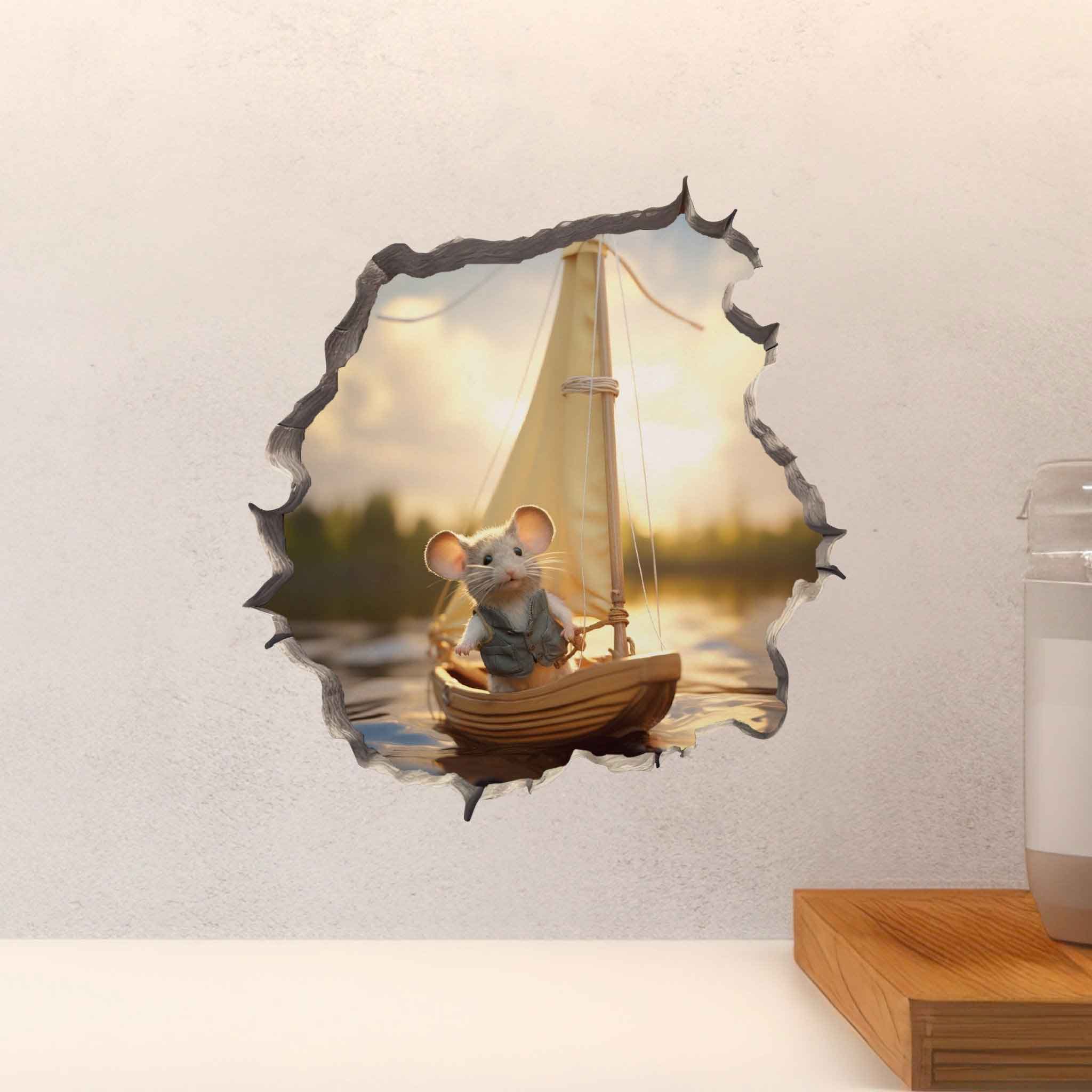 Sailing Mouse Hole Decal - My Wonderful Walls