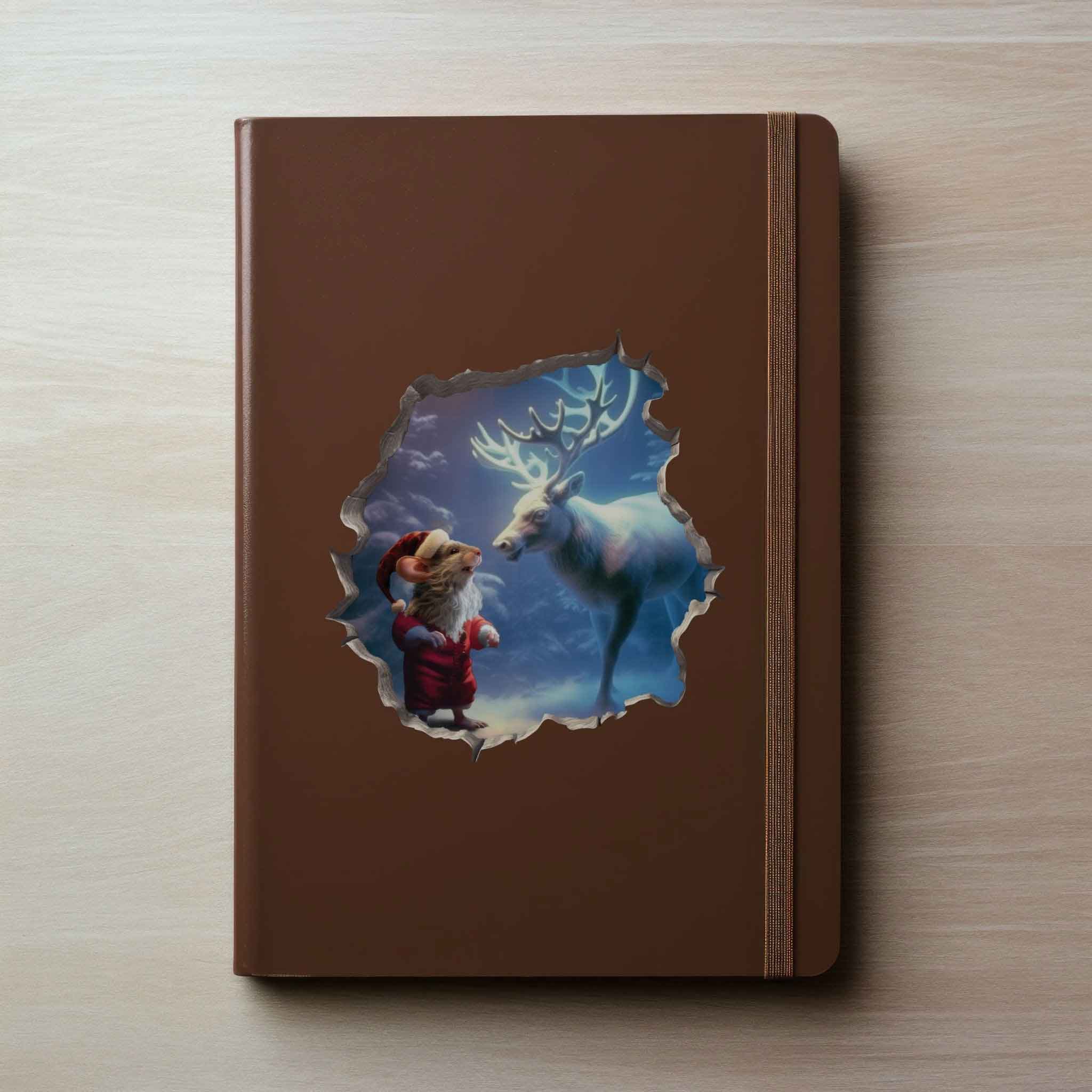 Santa and Reindeer Mouse Hole Decal - My Wonderful Walls