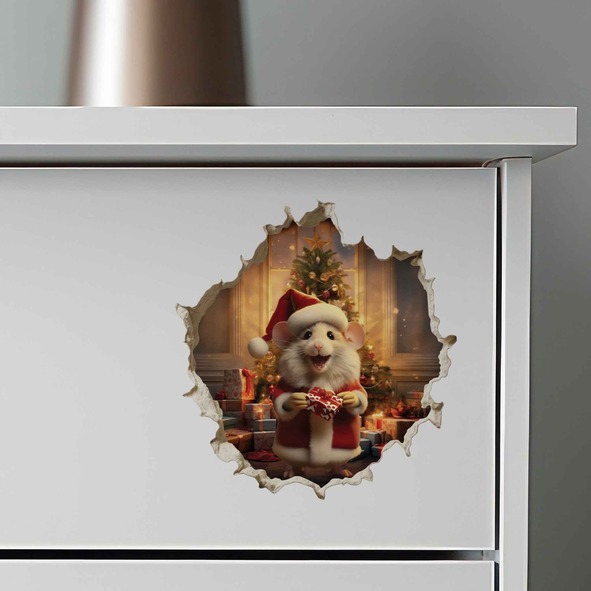 Santa Mouse Hole Decal - My Wonderful Walls