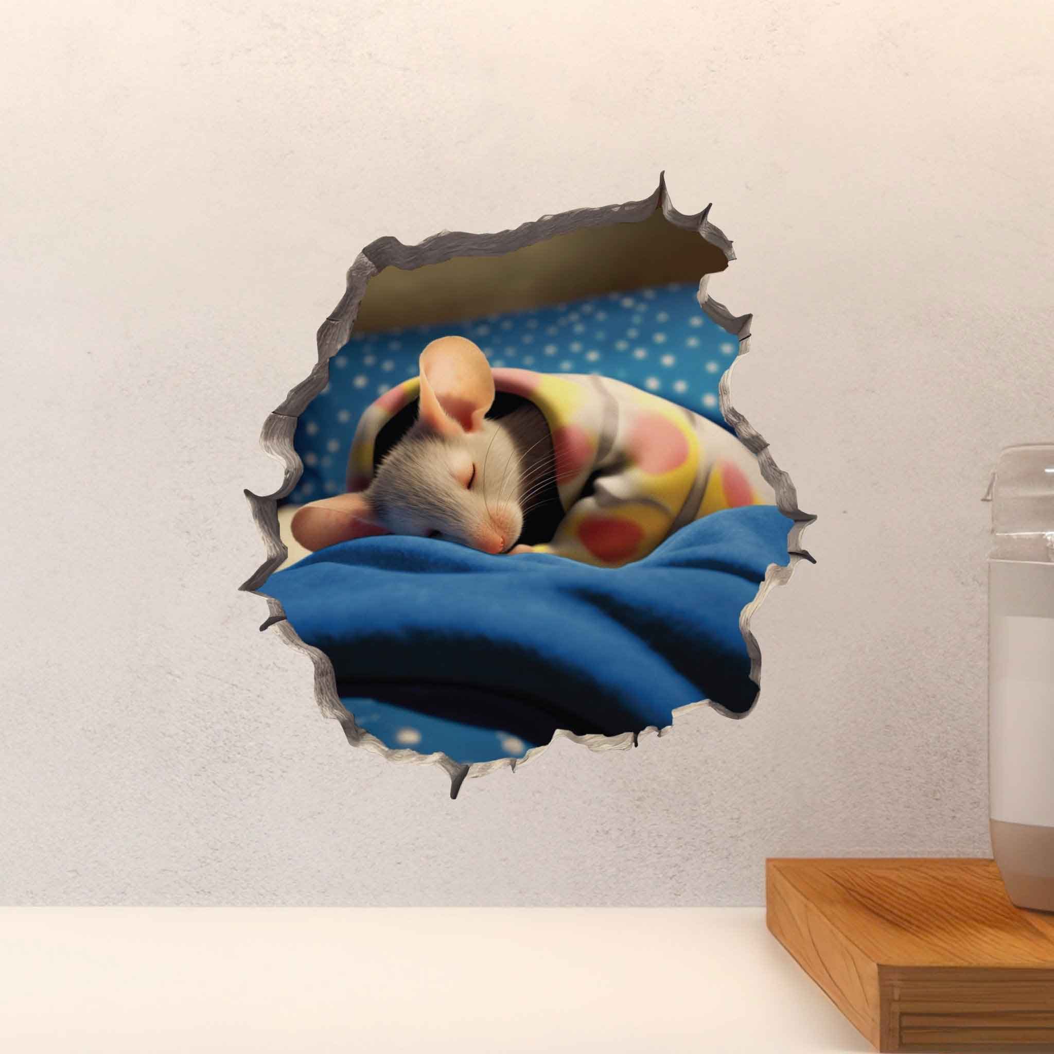 Sleeping Mouse Hole Decal - My Wonderful Walls