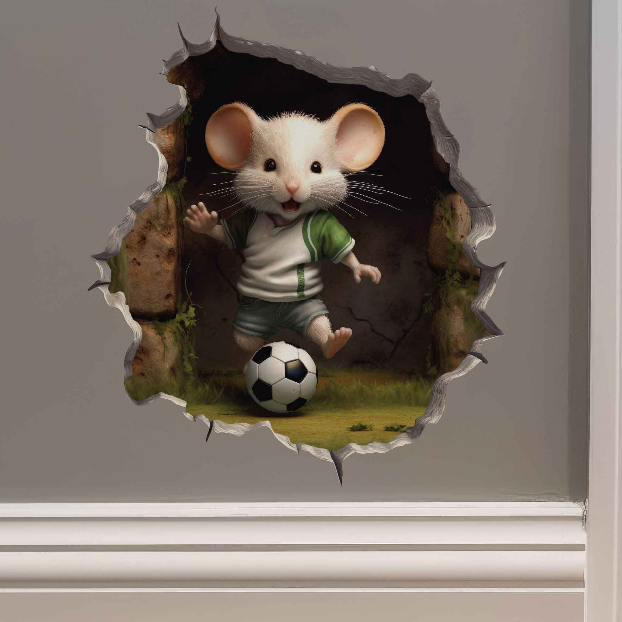 Soccer Mouse Hole Decal - My Wonderful Walls