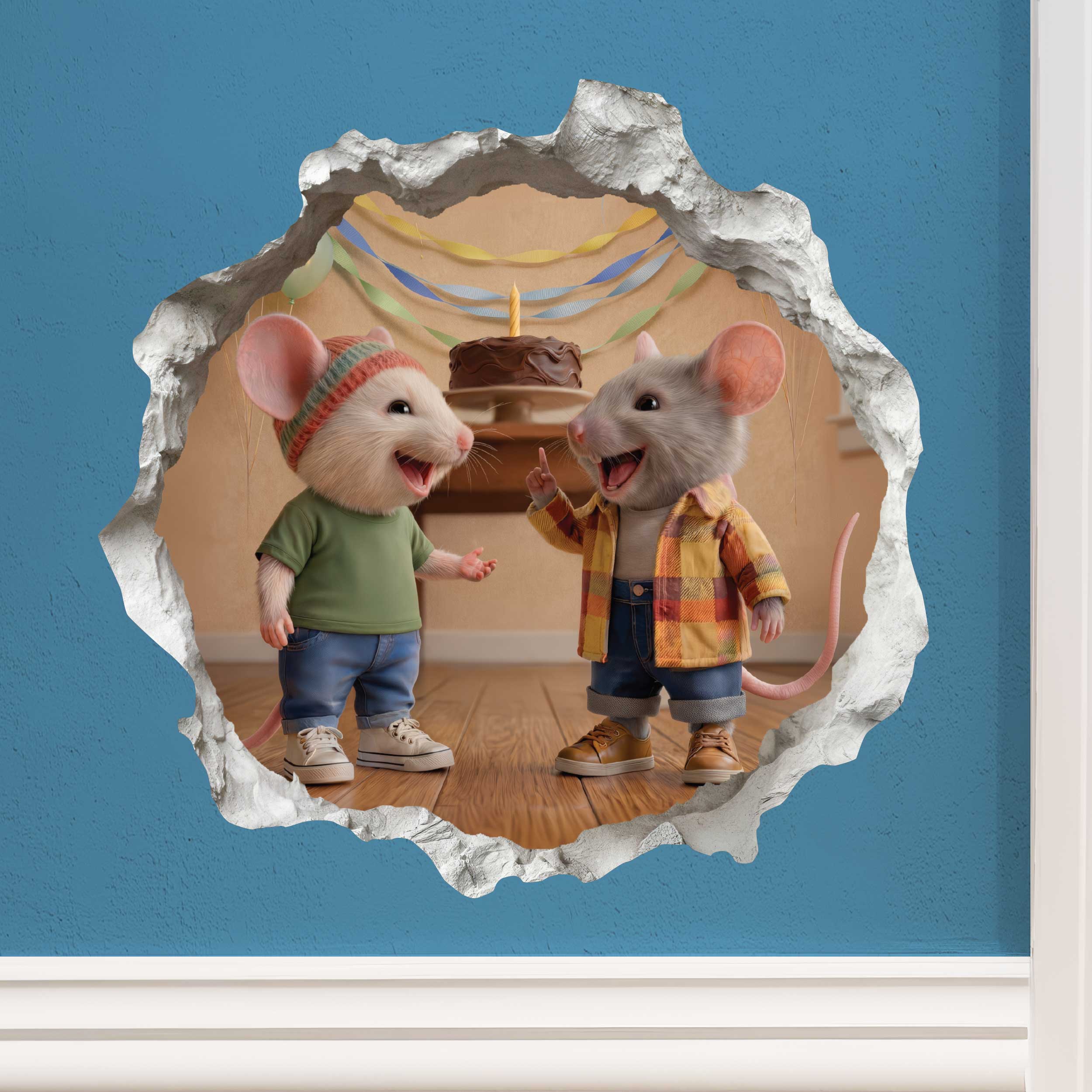 Wallington Mice Birthday Tales Hardback Book with Mouse Hole Decals