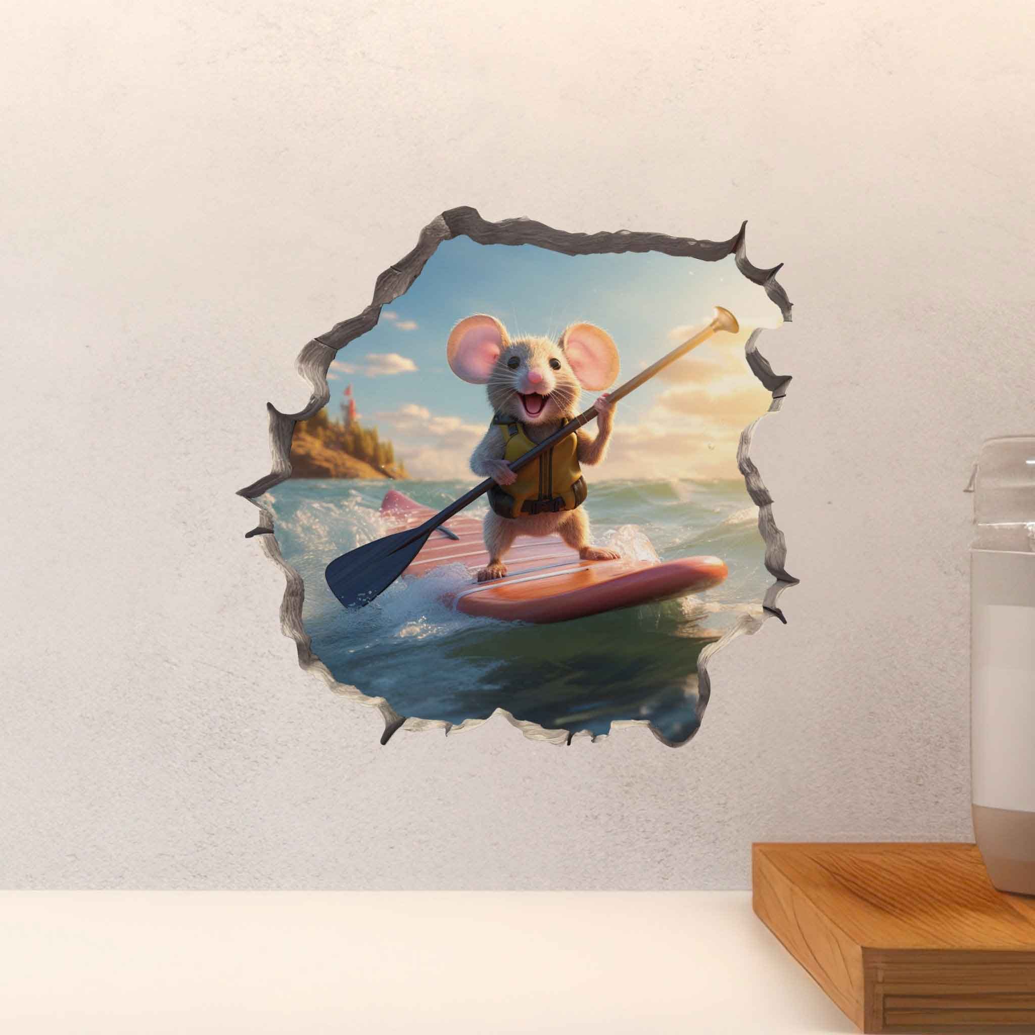 Stand - Up Paddleboard Mouse Hole Decal - My Wonderful Walls