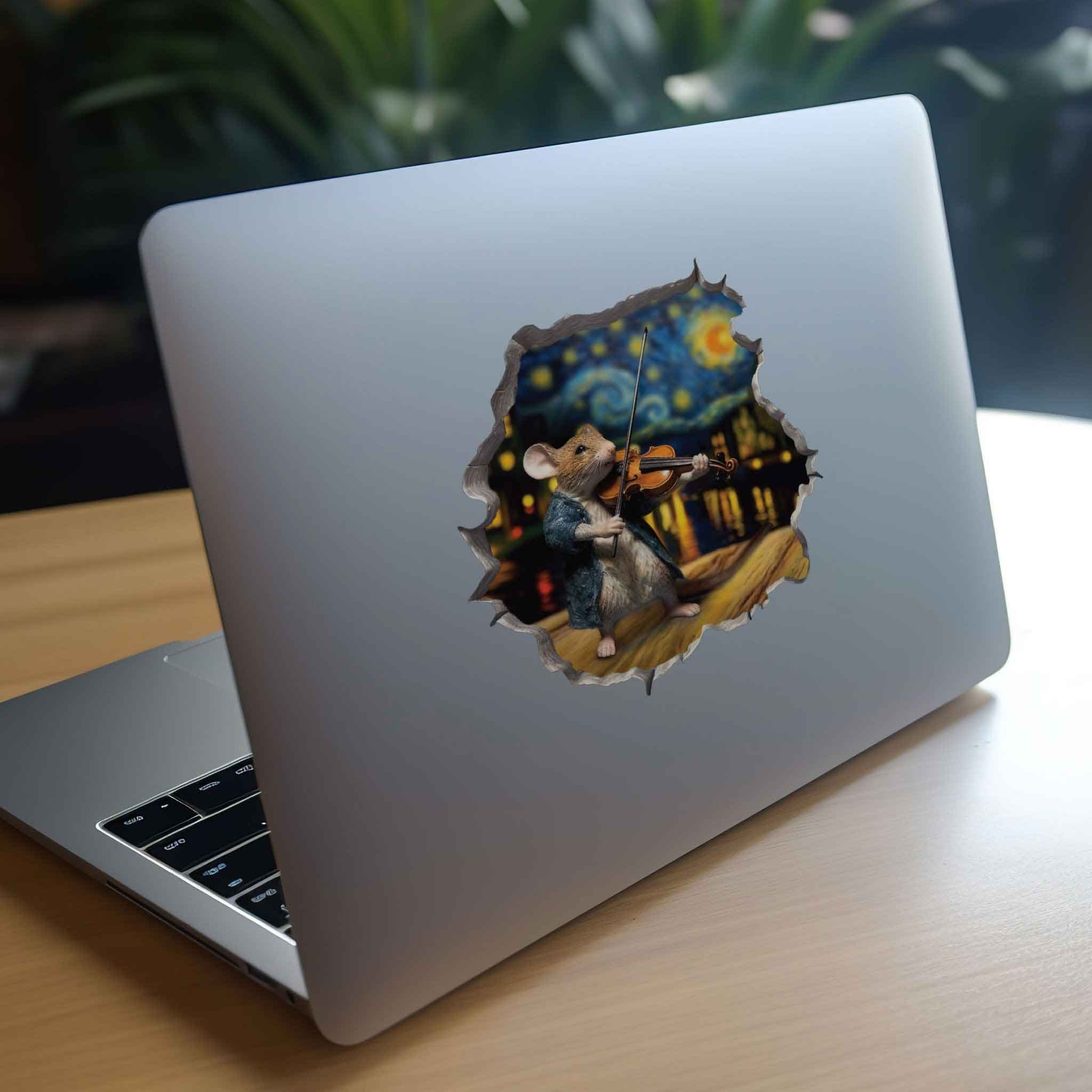 Starry Night Violin Mouse Hole Decal - My Wonderful Walls