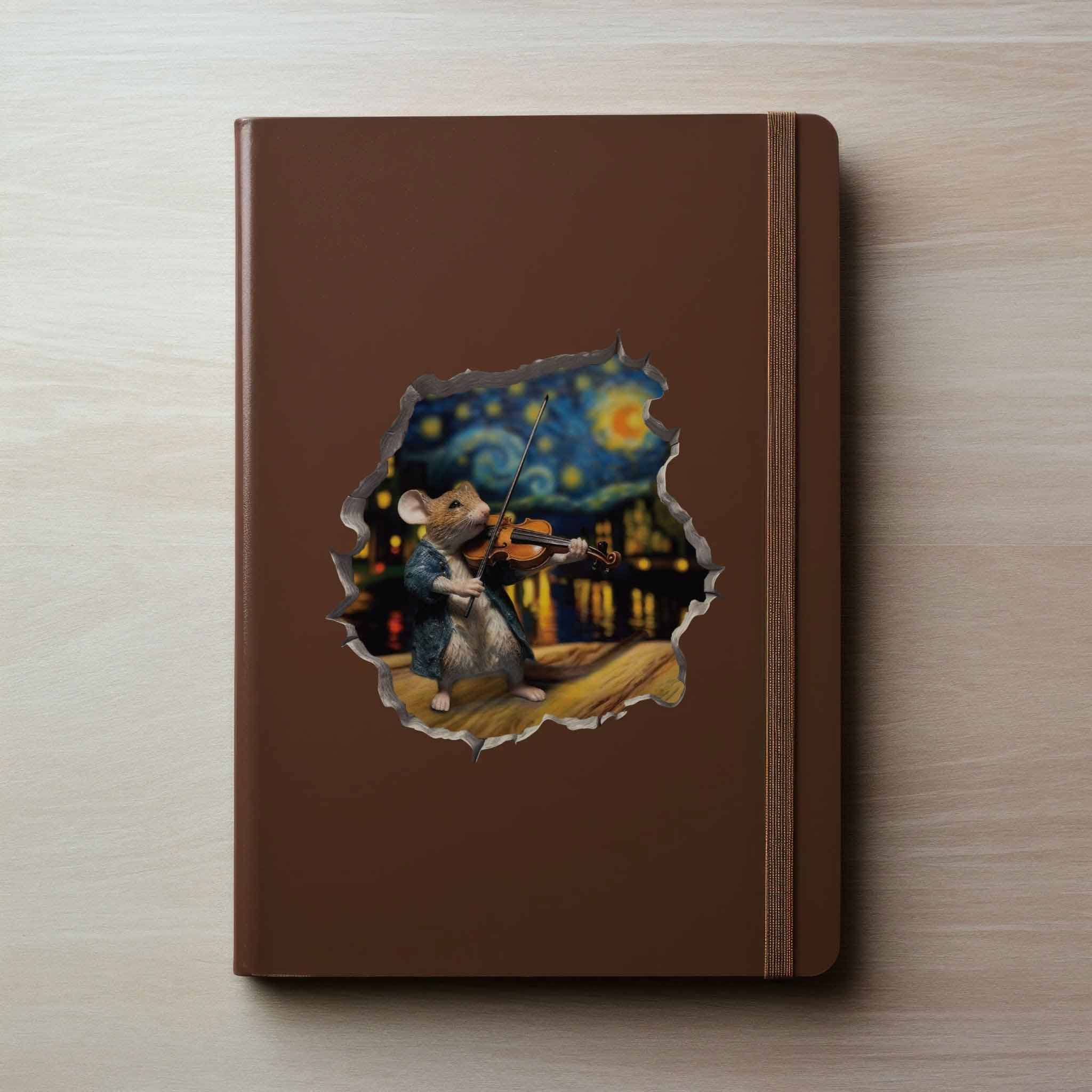 Starry Night Violin Mouse Hole Decal - My Wonderful Walls