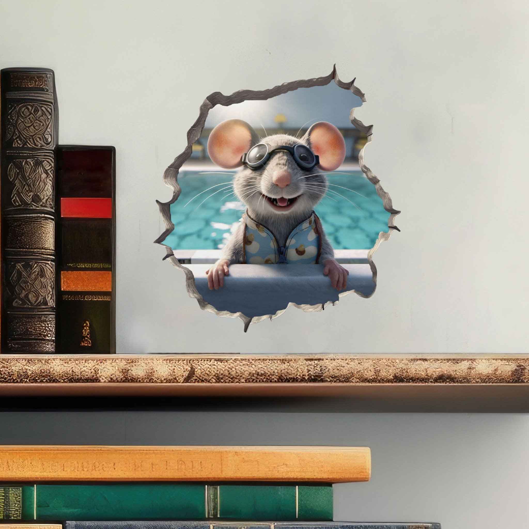 Swimmer Mouse Hole Decal - My Wonderful Walls
