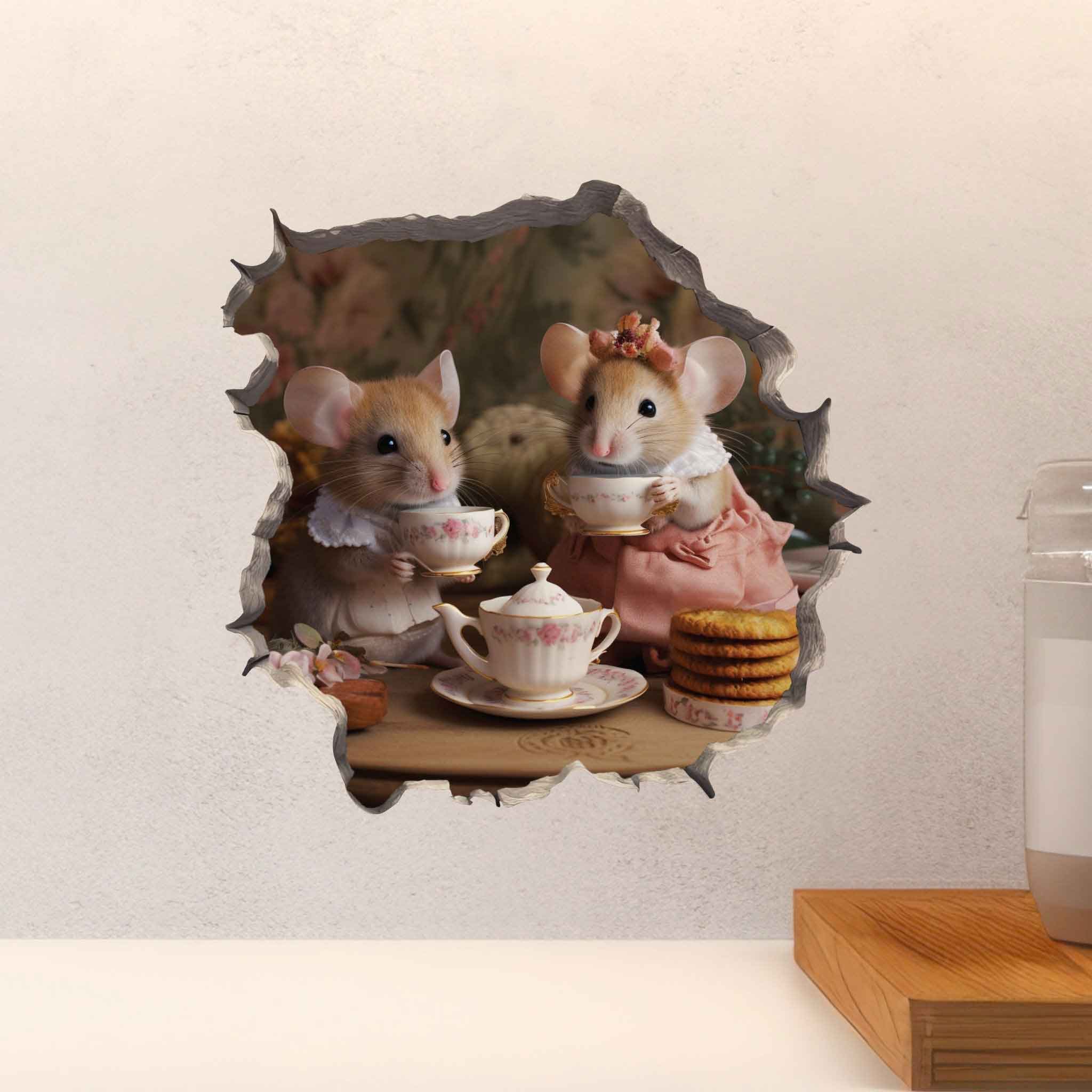 Tea Time Mouse Hole Decal - My Wonderful Walls