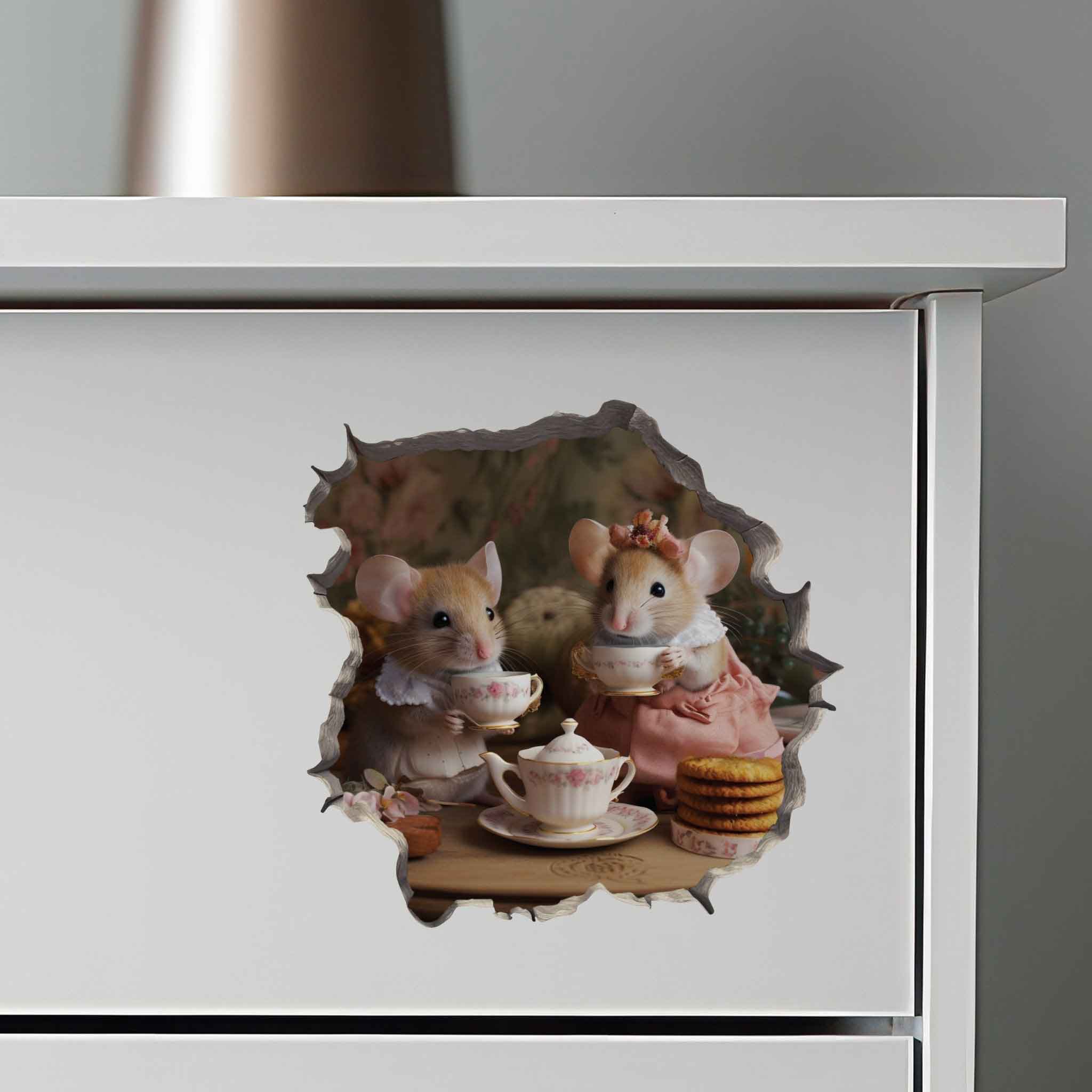 Tea Time Mouse Hole Decal - My Wonderful Walls