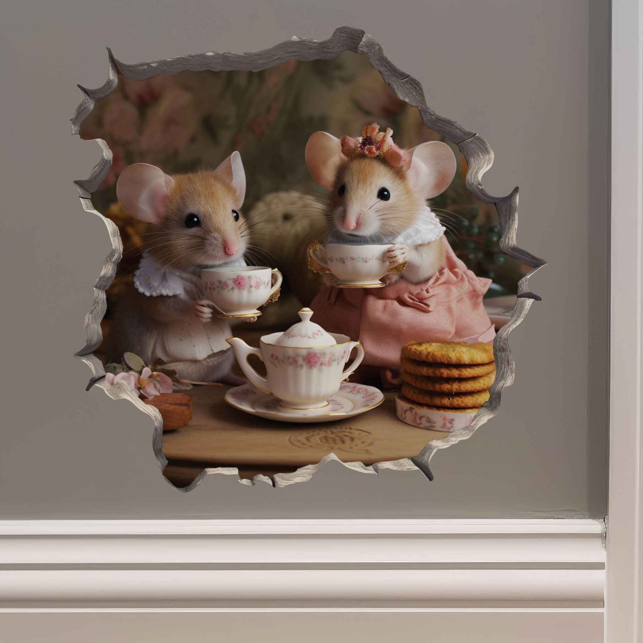 Tea Time Mouse Hole Decal - My Wonderful Walls