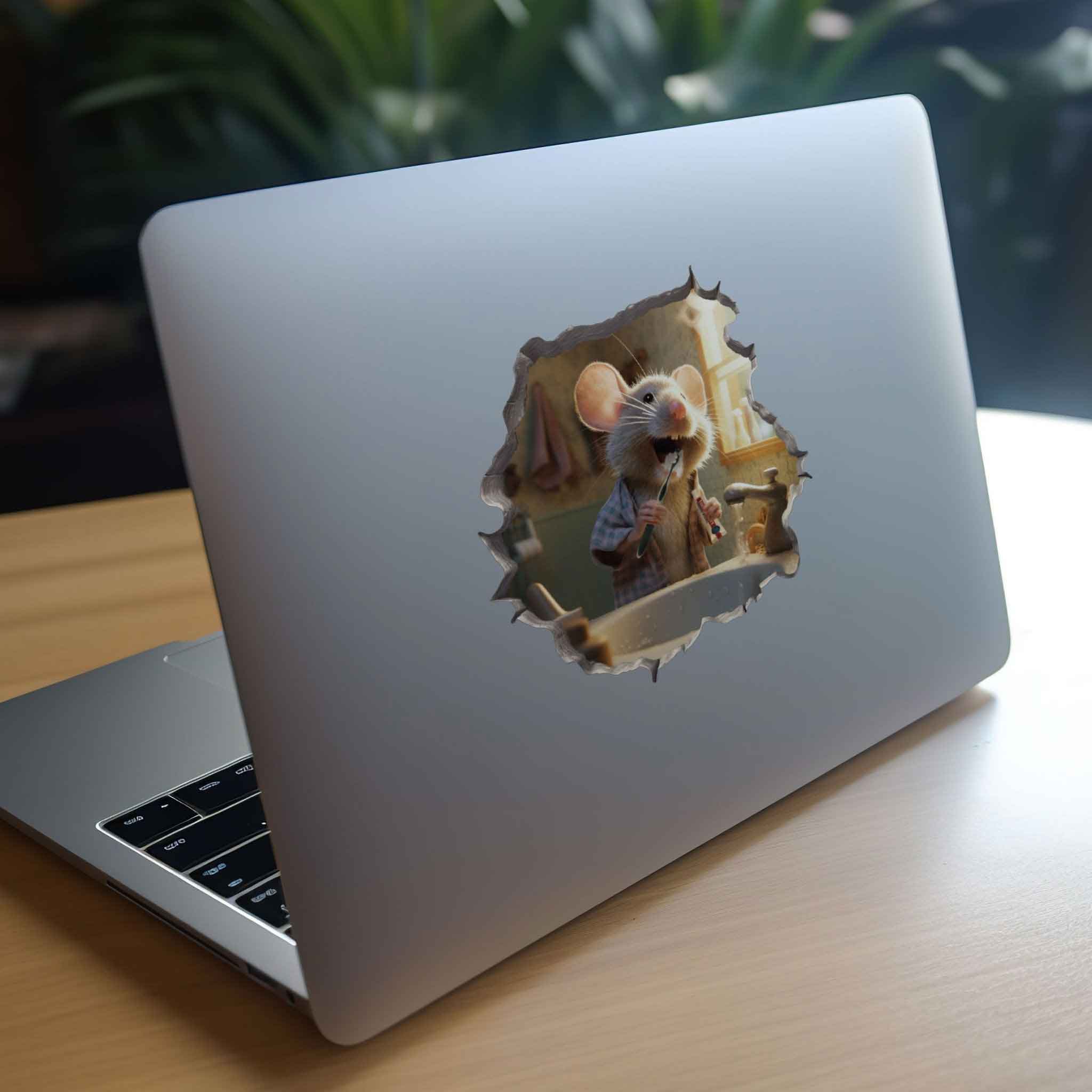 Teeth Brushing Mouse Hole Decal - My Wonderful Walls