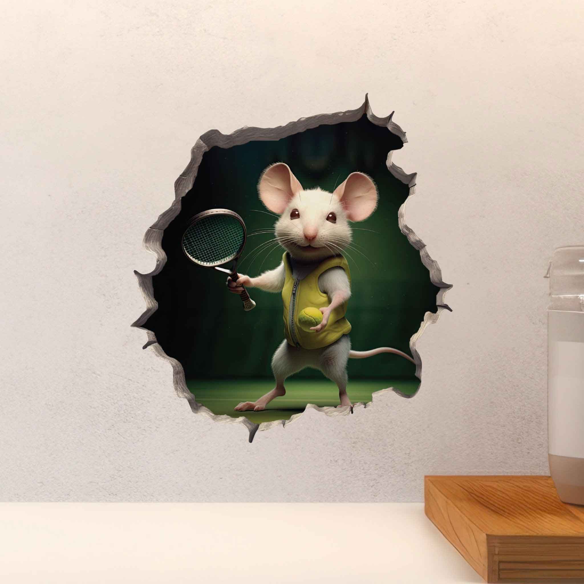 Tennis Mouse Hole Decal - My Wonderful Walls