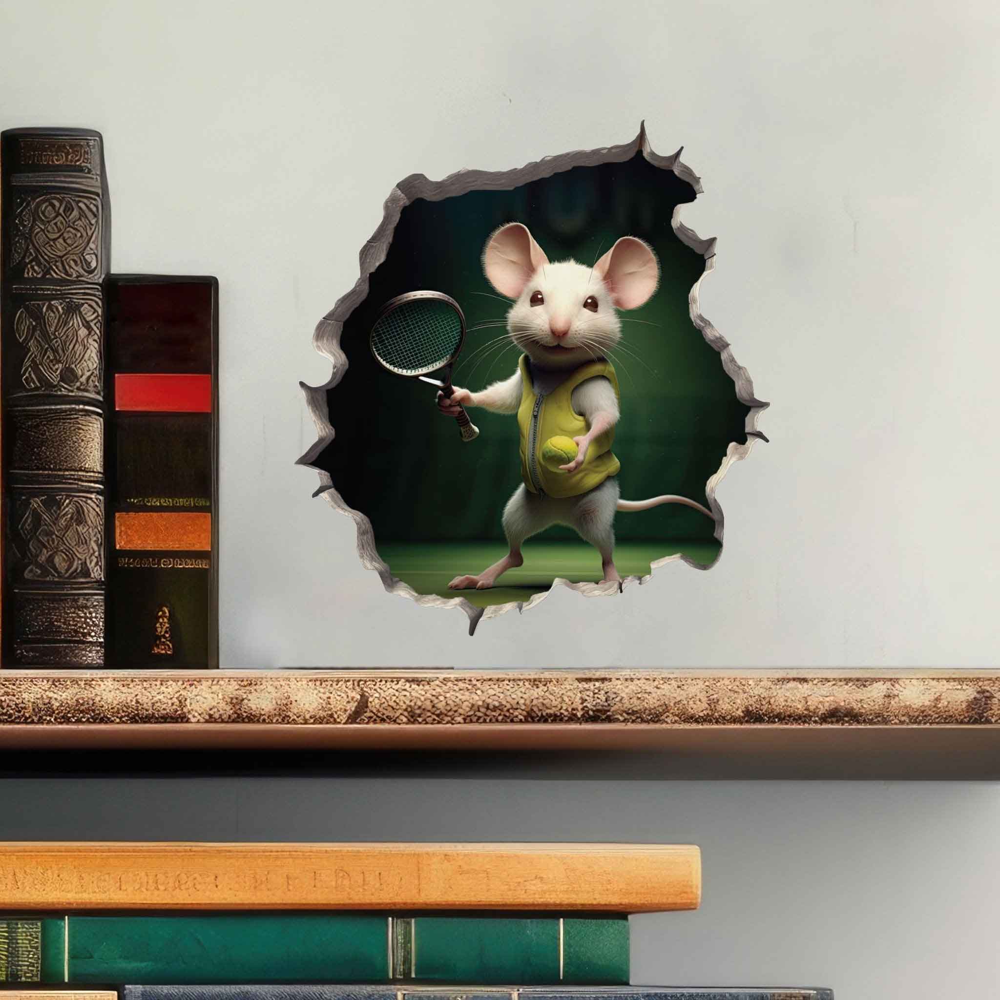 Tennis Mouse Hole Decal - My Wonderful Walls
