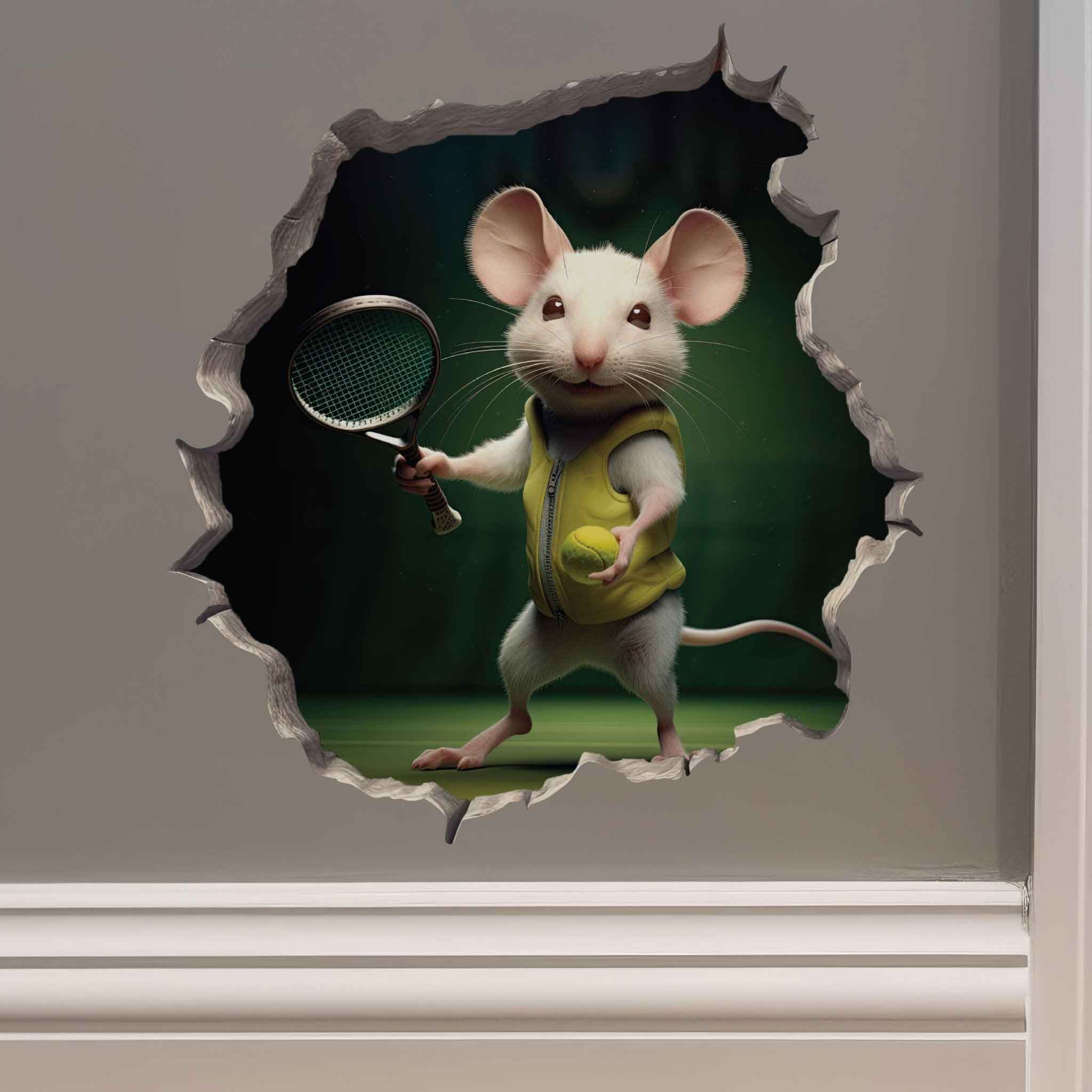 Tennis Mouse Hole Decal - My Wonderful Walls