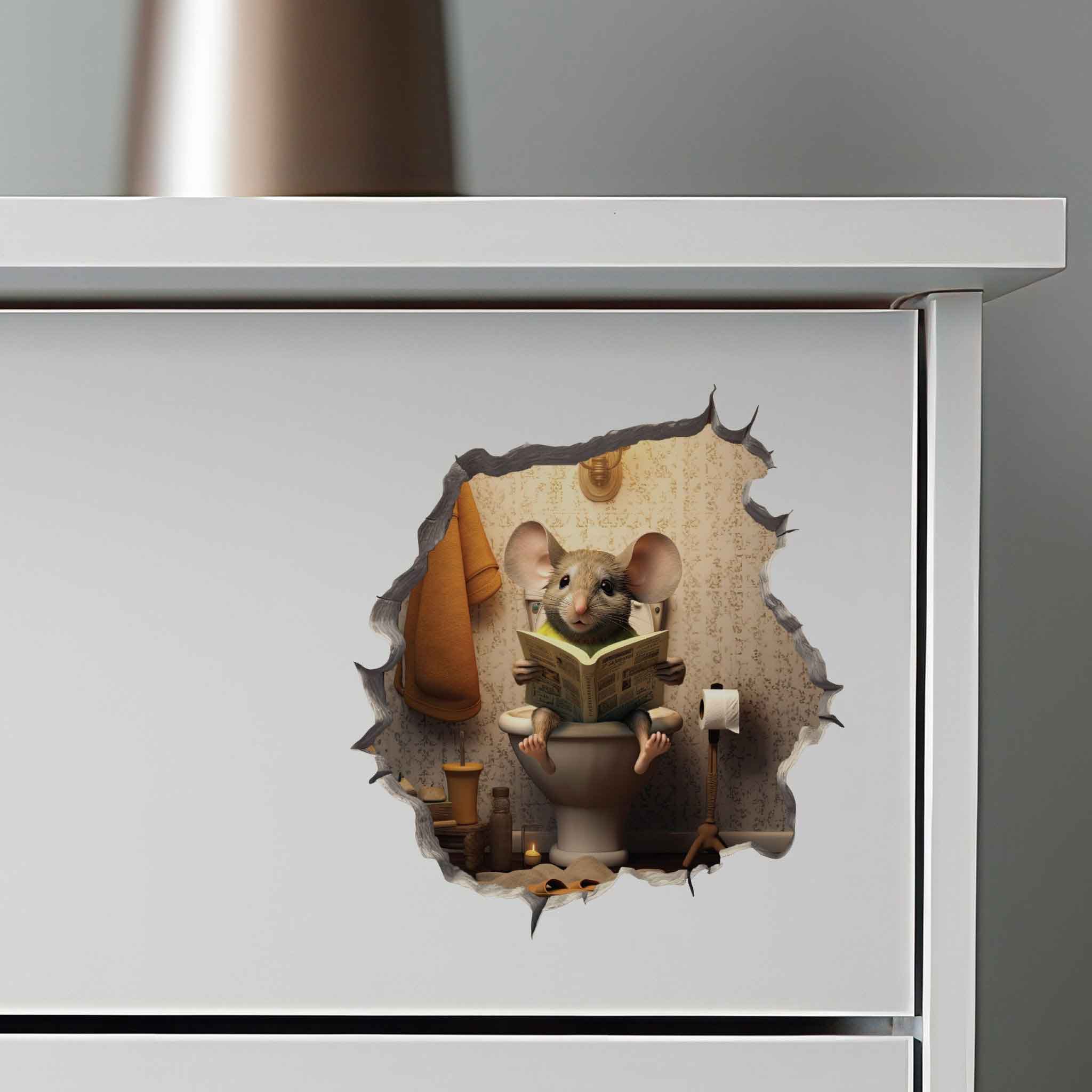 Toilet Mouse Hole Decal - My Wonderful Walls