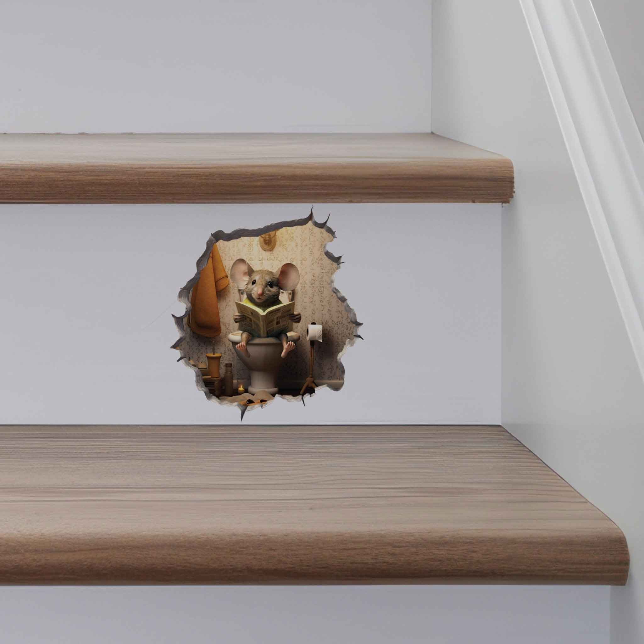 Toilet Mouse Hole Decal - My Wonderful Walls
