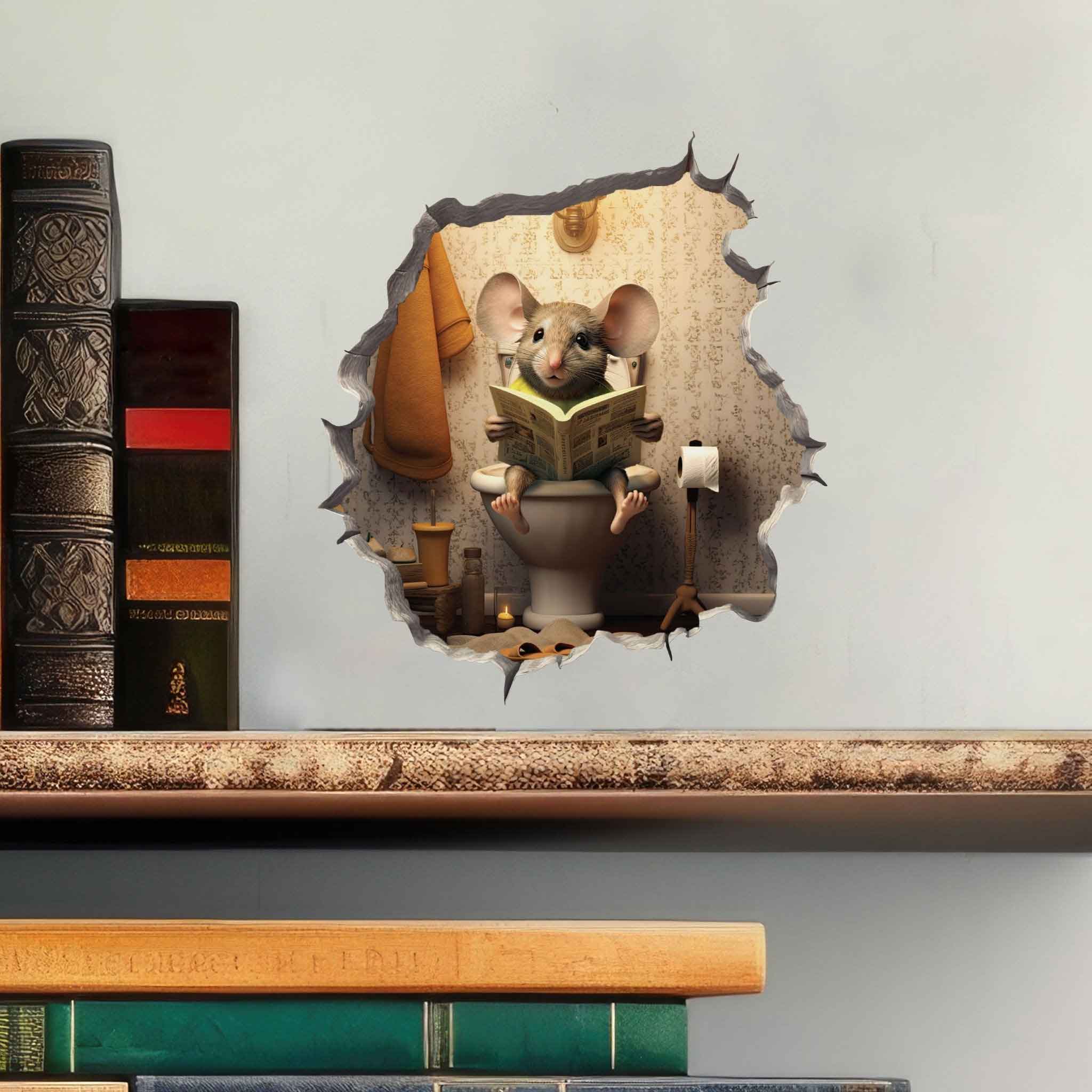 Toilet Mouse Hole Decal - My Wonderful Walls