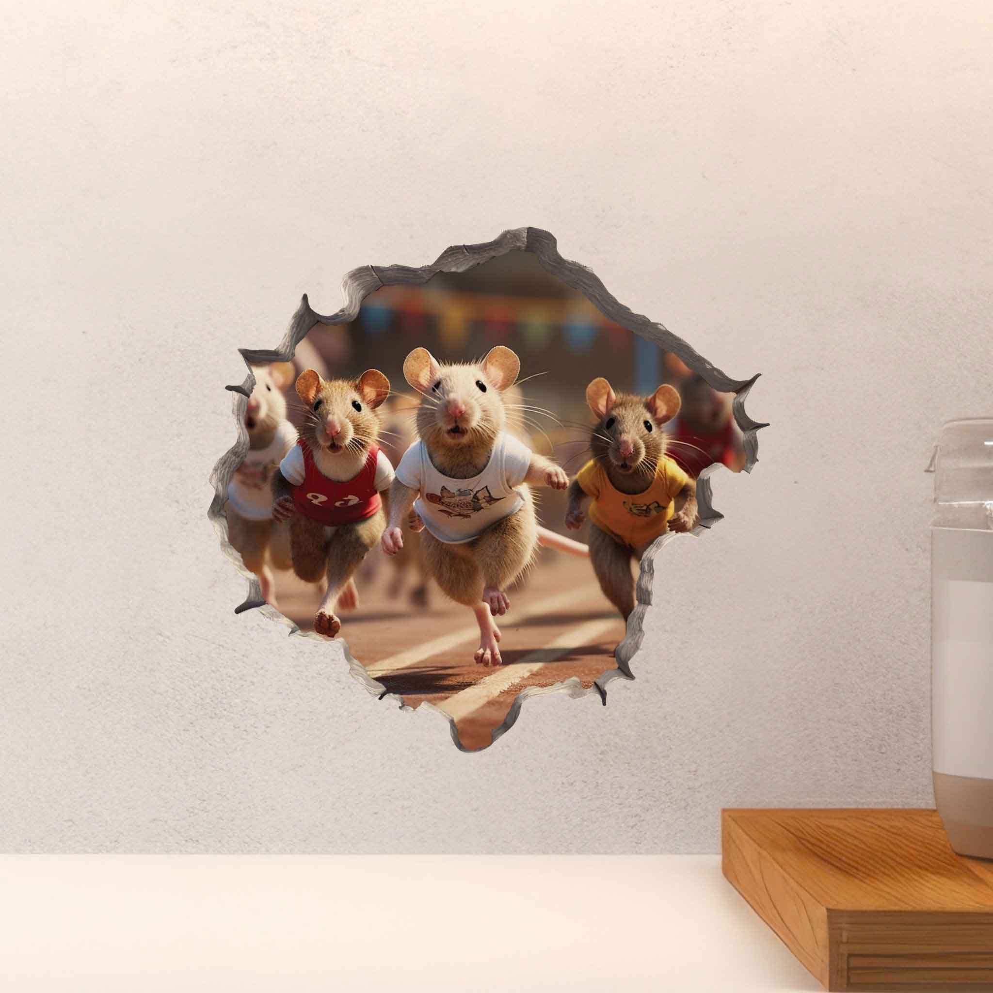 Track Runner Mouse Hole Decal - My Wonderful Walls