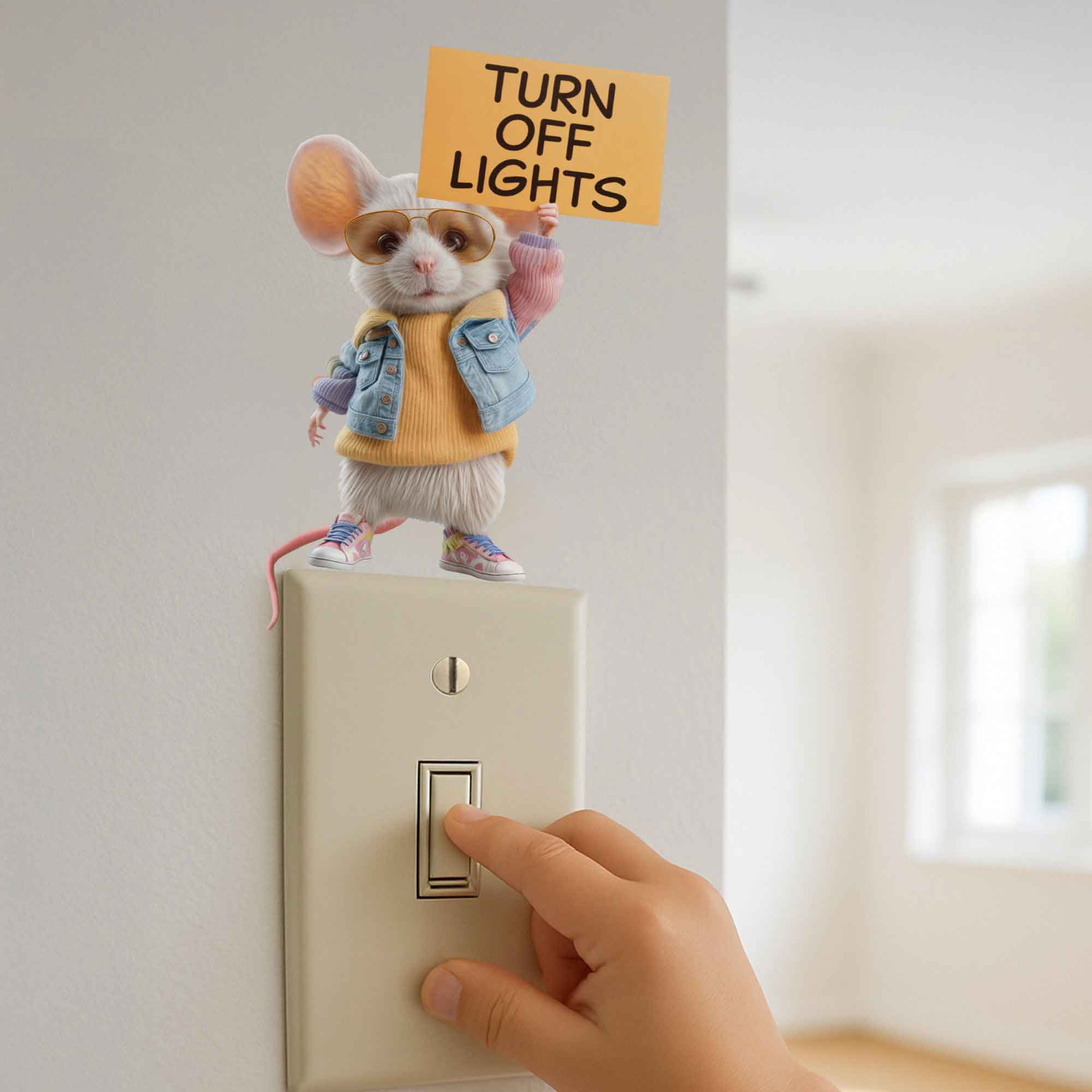 Turn Off Lights Reminder Mouse Decal - My Wonderful Walls