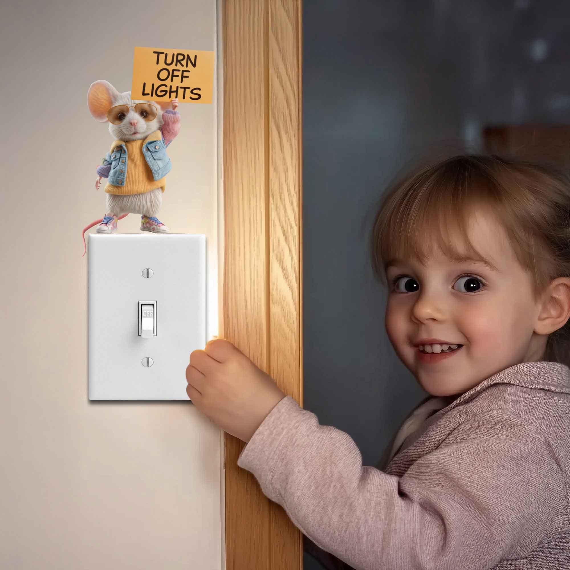 Turn Off Lights Reminder Mouse Decal - My Wonderful Walls