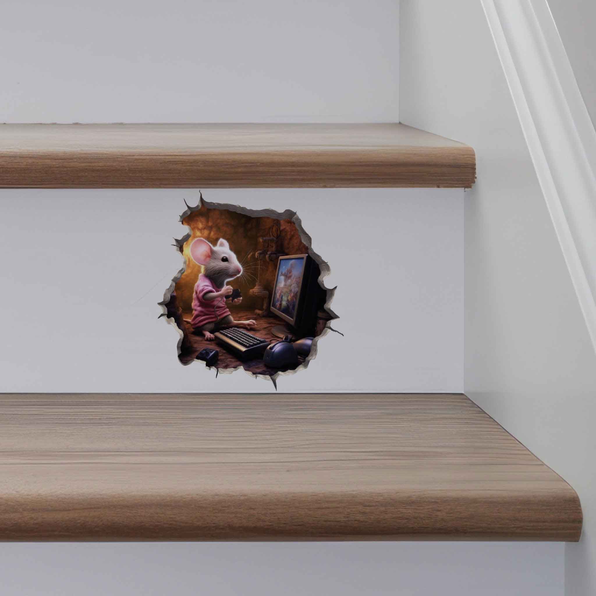 Video Gamer Mouse Hole Decal - My Wonderful Walls