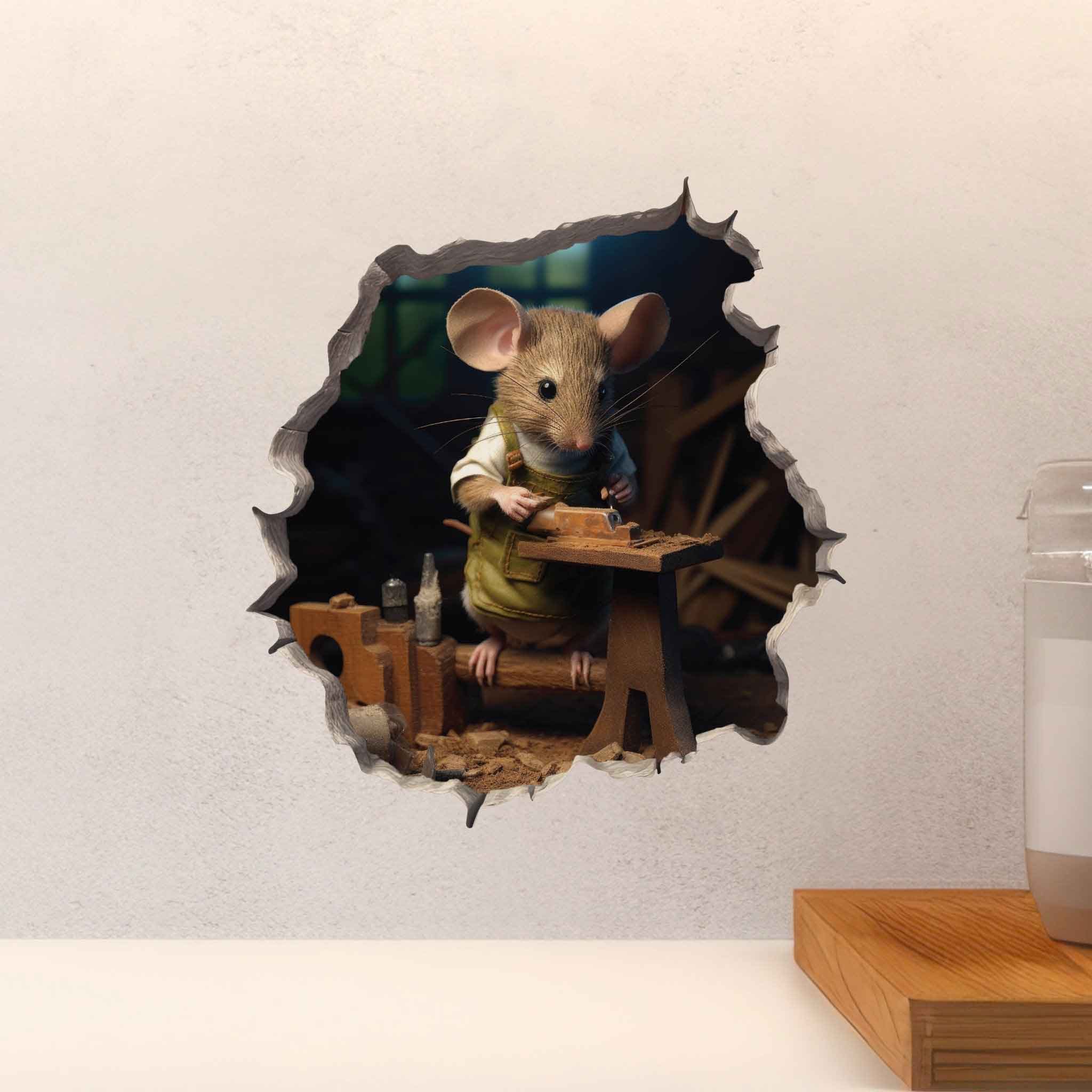 Woodworking Mouse Hole Decal - My Wonderful Walls