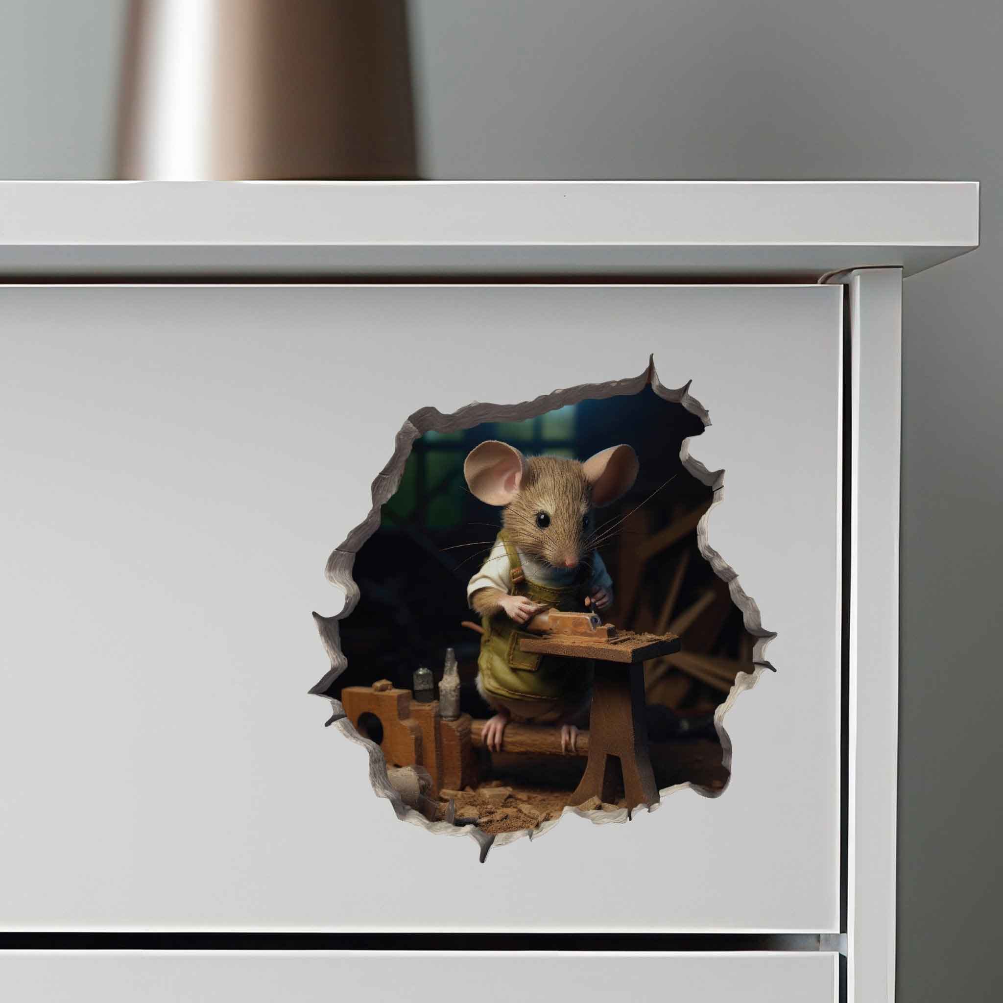 Woodworking Mouse Hole Decal - My Wonderful Walls