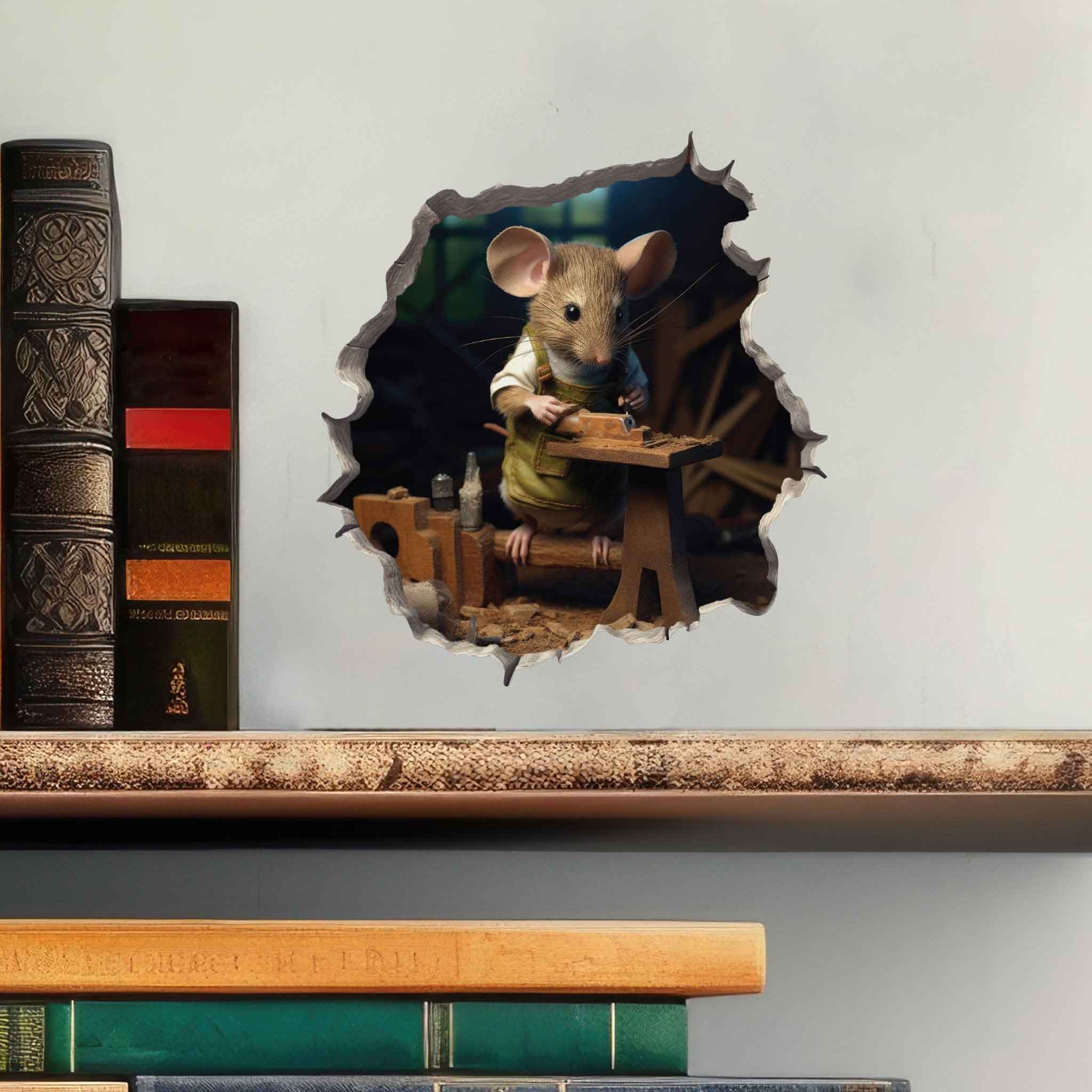 Woodworking Mouse Hole Decal - My Wonderful Walls